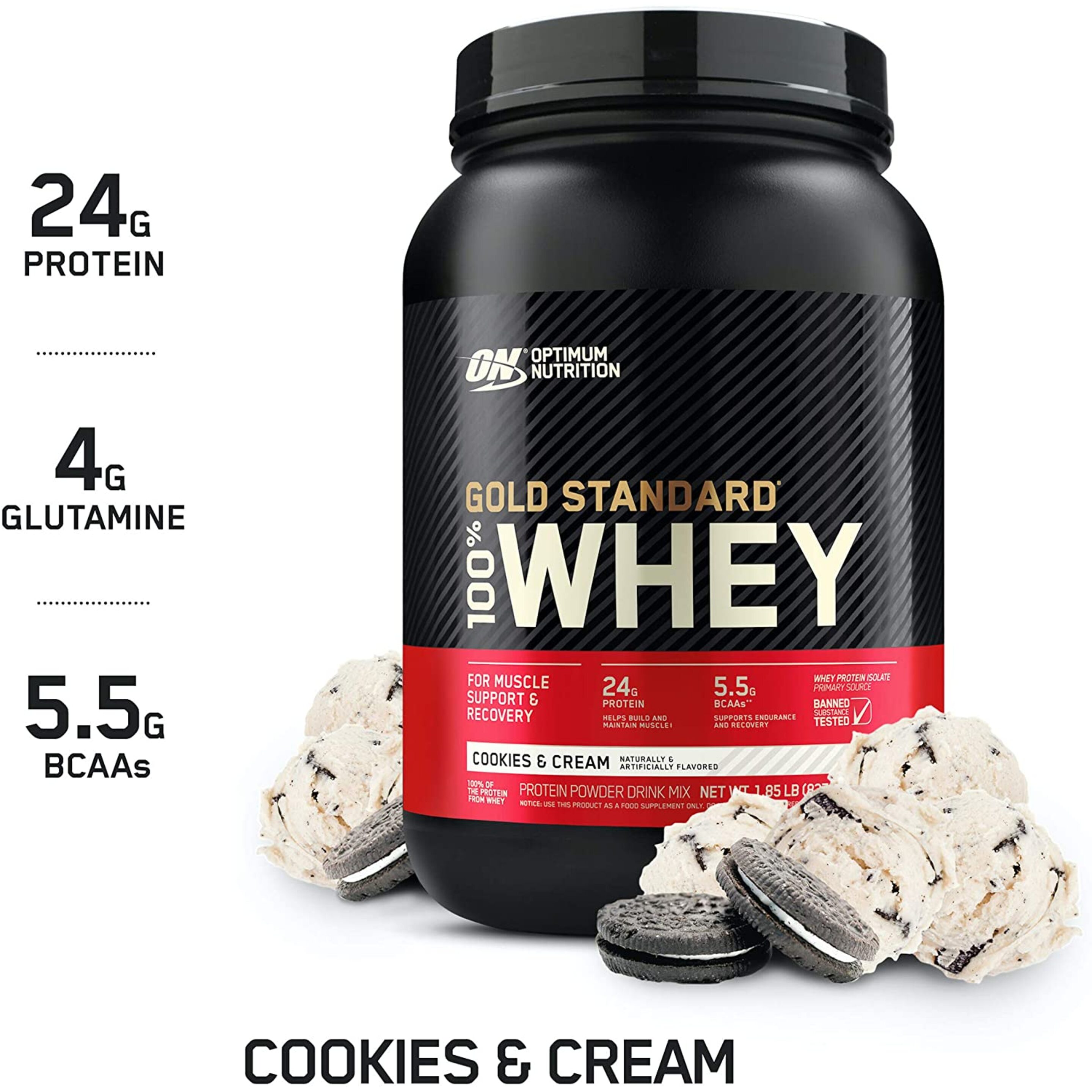 Whey Gold Standard Cookies Cream 5lb - Optimun Nutrition