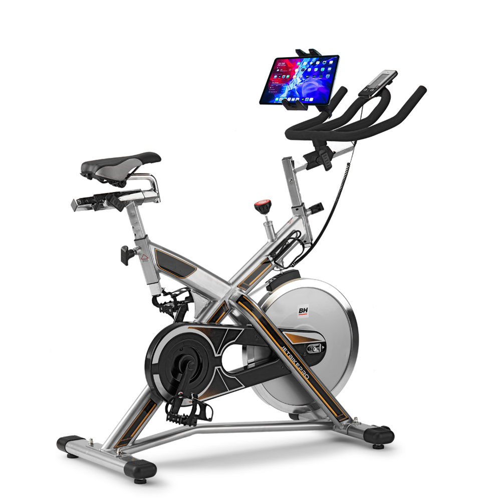 Bicicleta Indoor Bh Fitness Mkt Jet Bike Pro H9162rfh + Soporte Universal Para Tablet/smartphone - gris-negro - 