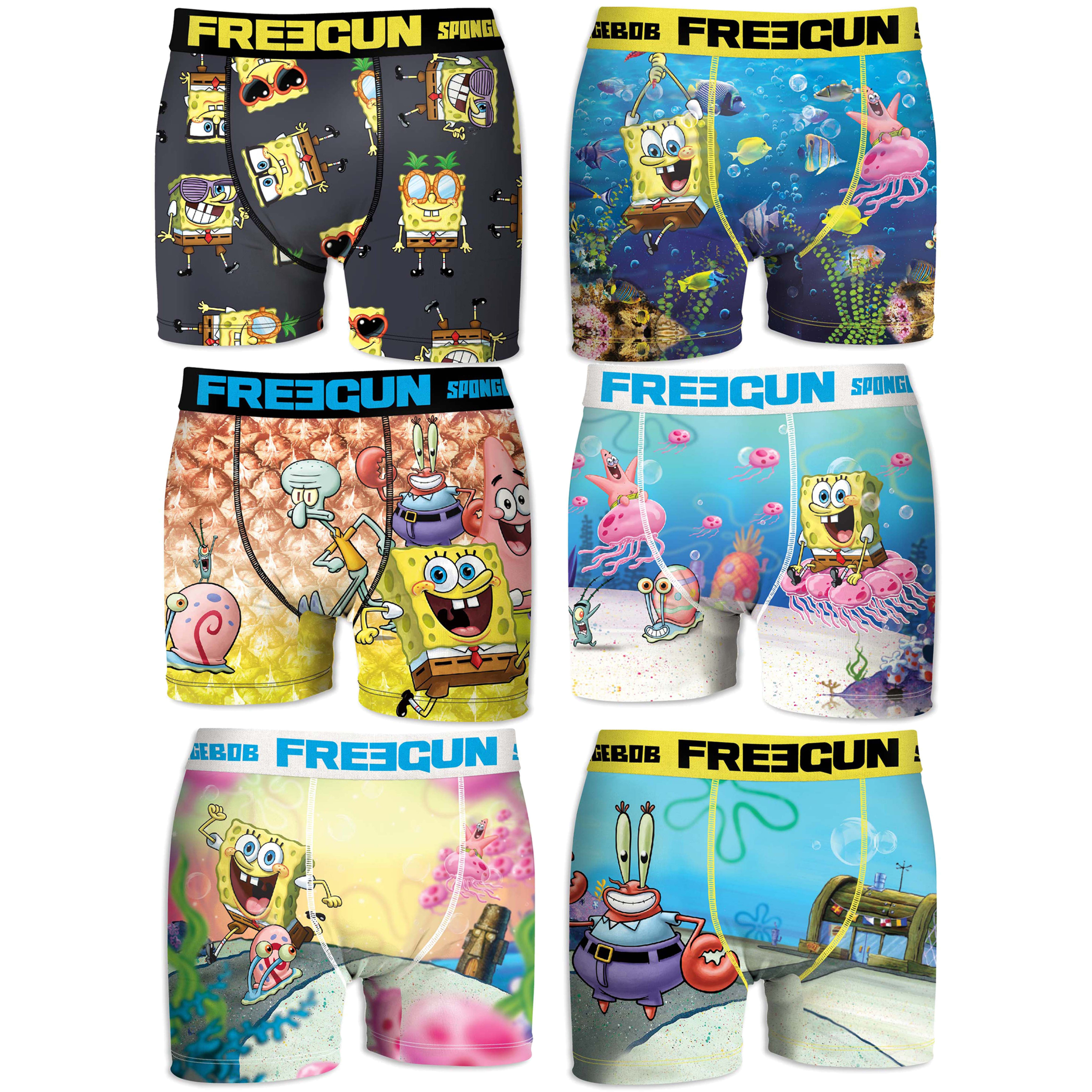 Pack 6 Calzoncillos Freegun Bob Esponja