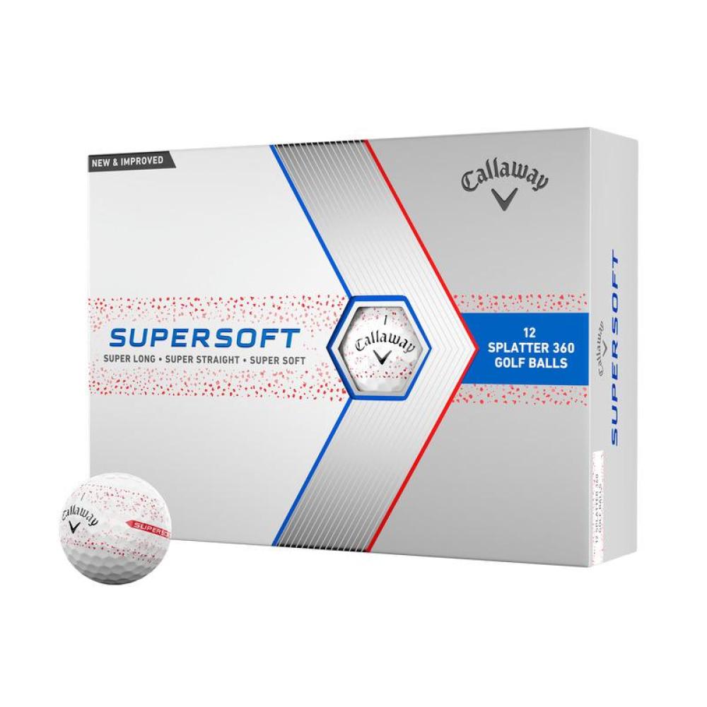 Caixa De 12 Bolas De Golfe Callaway Supersoft Splatter 360 - blanco - 