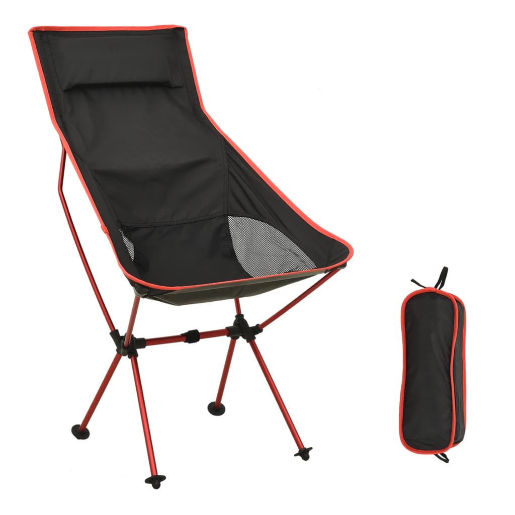 Vidaxl Silla De Camping Plegable Pvc Y Aluminio Negro