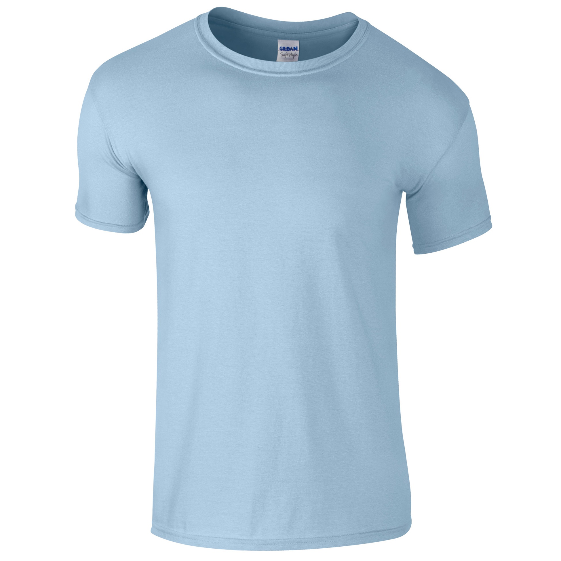 Camiseta De Manga Corta Suave Básica 100% Algodón Gordo Gildan - azul-cielo - 