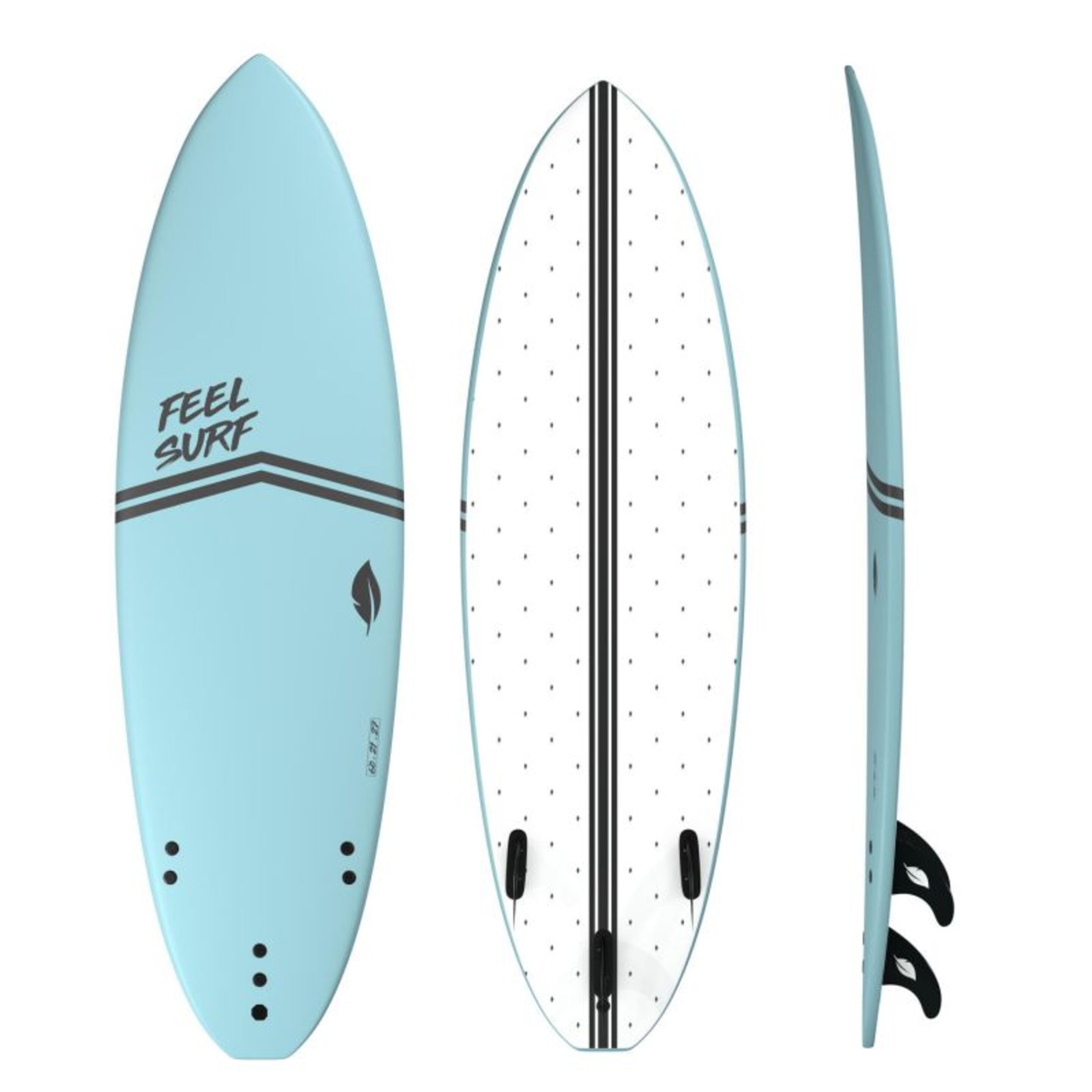 Tabla De Surf Espuma 6' Feel Surf - 6' X 21' X 2'' 3/4 - 40,8l - azul - 