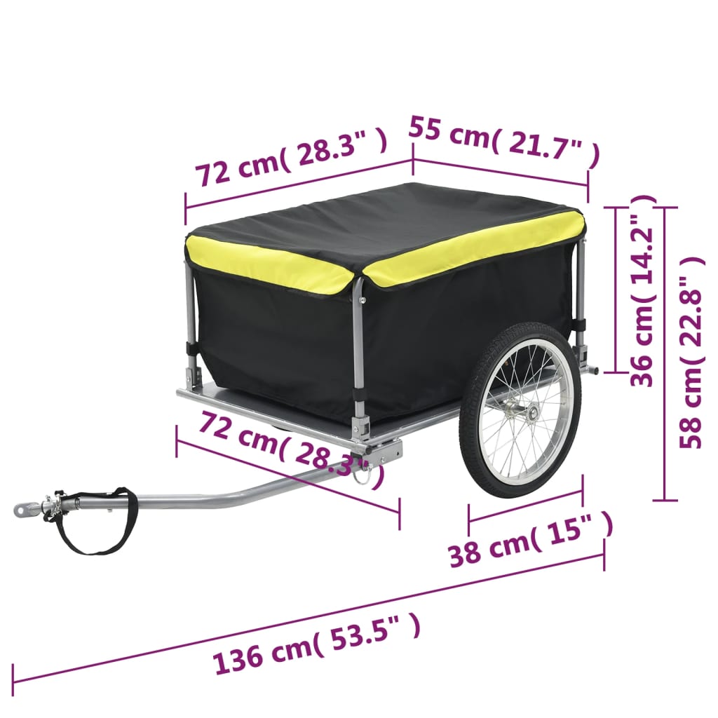 Reboque De Carga Para Bicicleta Vidaxl