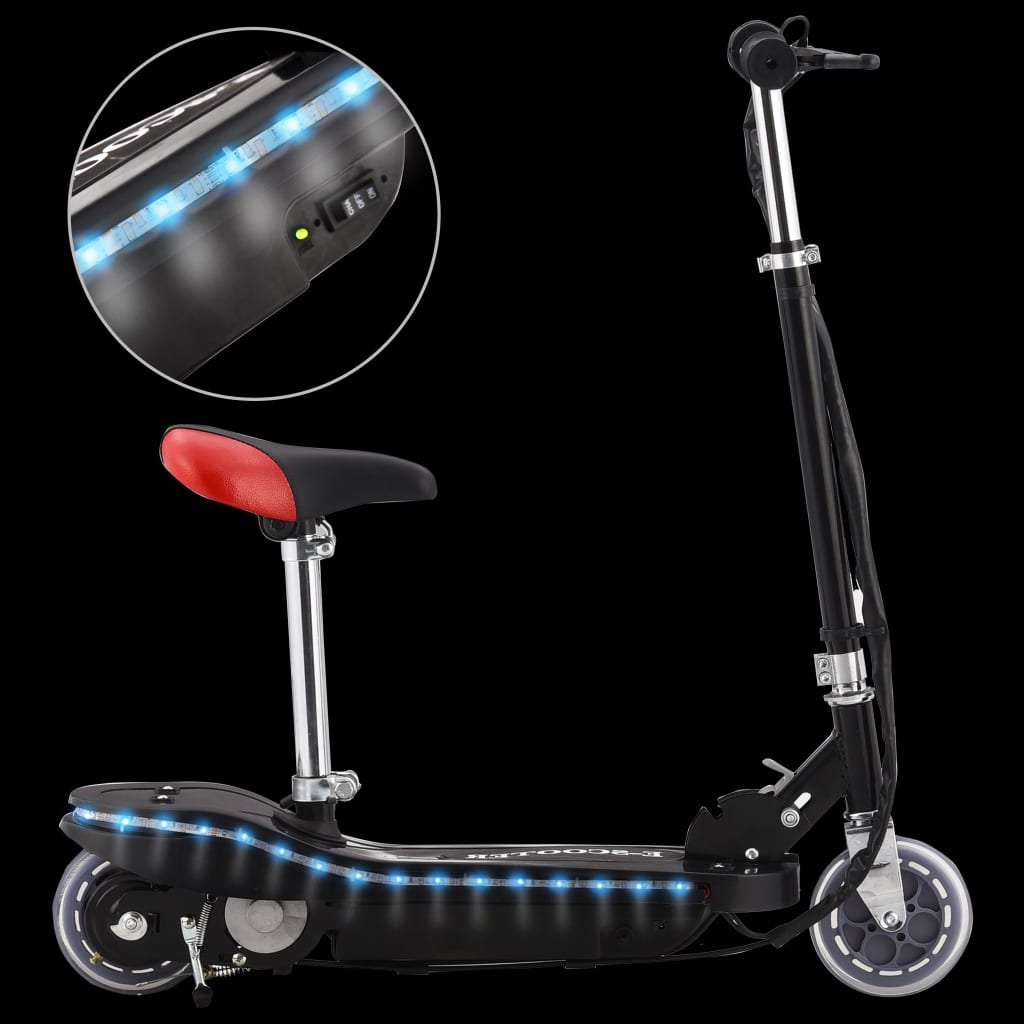 Patinete Eléctrico Con Asiento Y Led 120 W Vidaxl