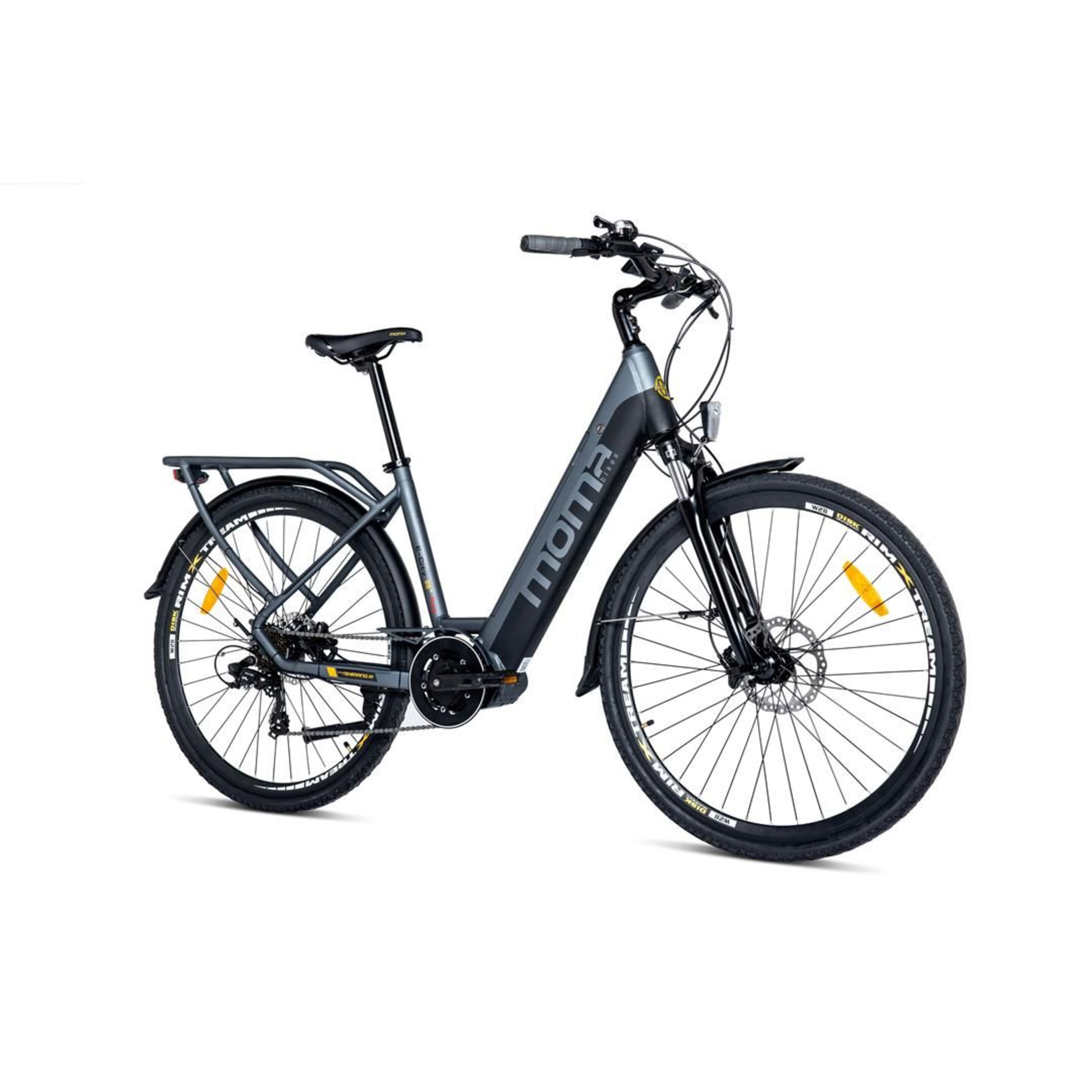 Bicicleta Eléctrica Moma Bikes E-bike 28 Pro - Central Motor - gris-negro - 
