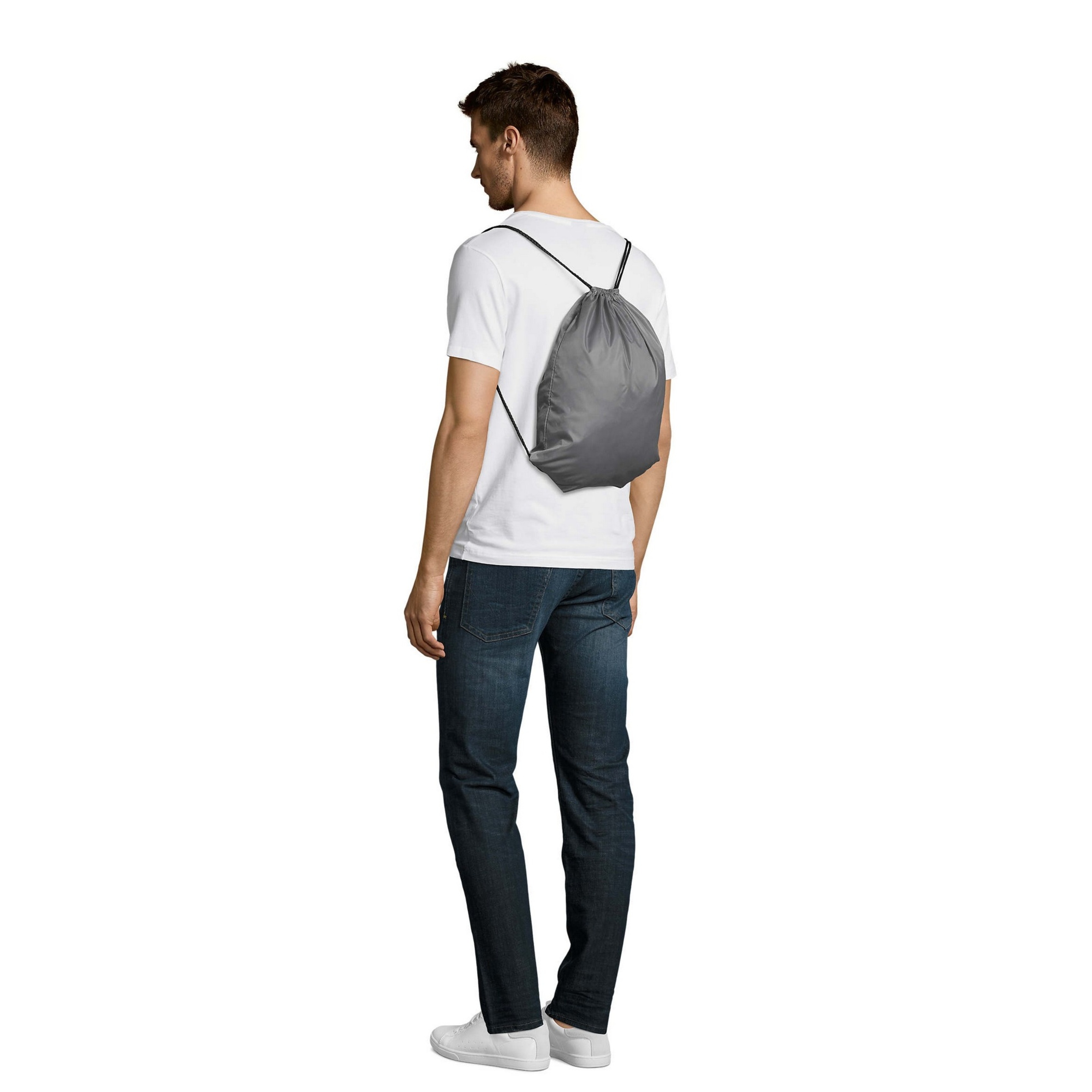 Mochila Saco O De Cuerdas Impermeable/resistente Al Agua Deporte/gimnasio Sols (Gris)