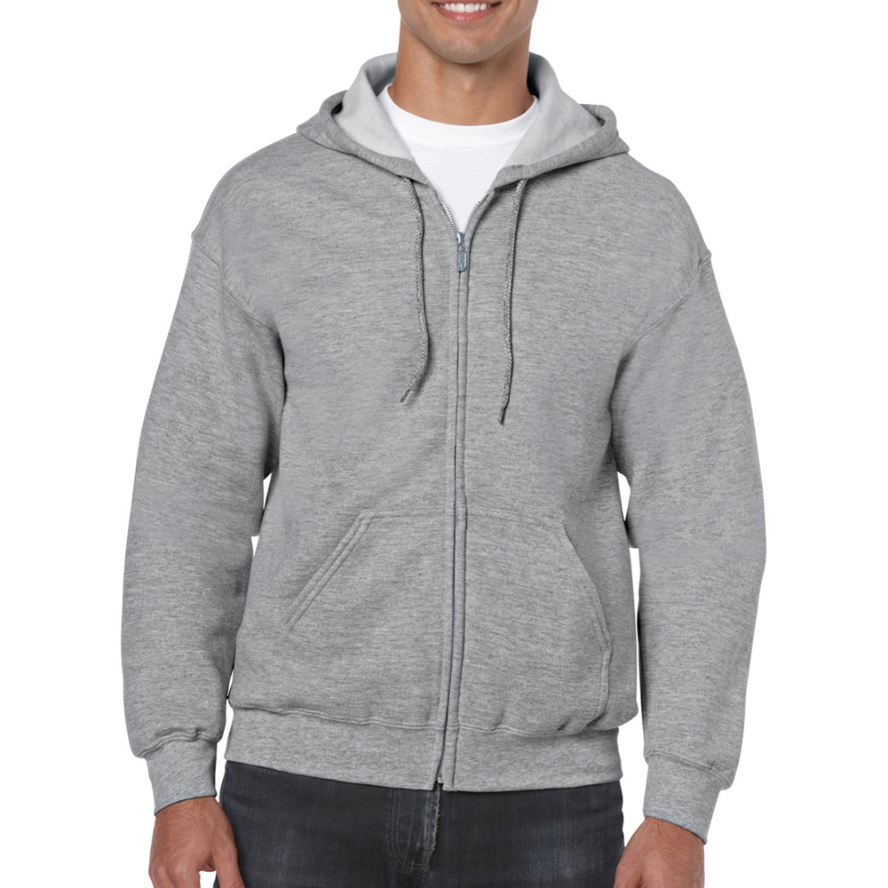 Sudadera Con Cremallera Y Capucha Modelo Blend Hombre Deporte/gimnasio Gildan (gris