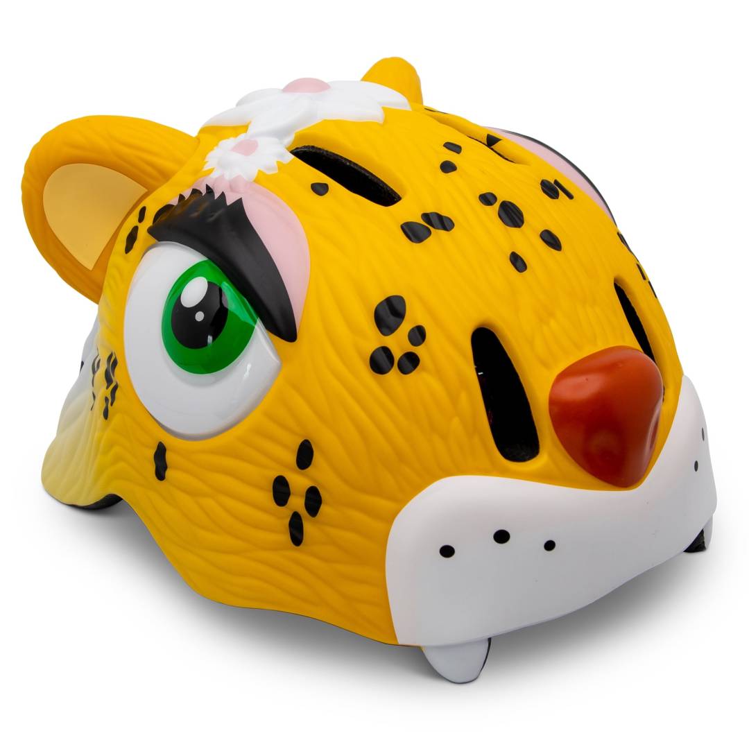 Casco De Bicicleta Crazy Safety Leopardo Amarillo Homologado En1078