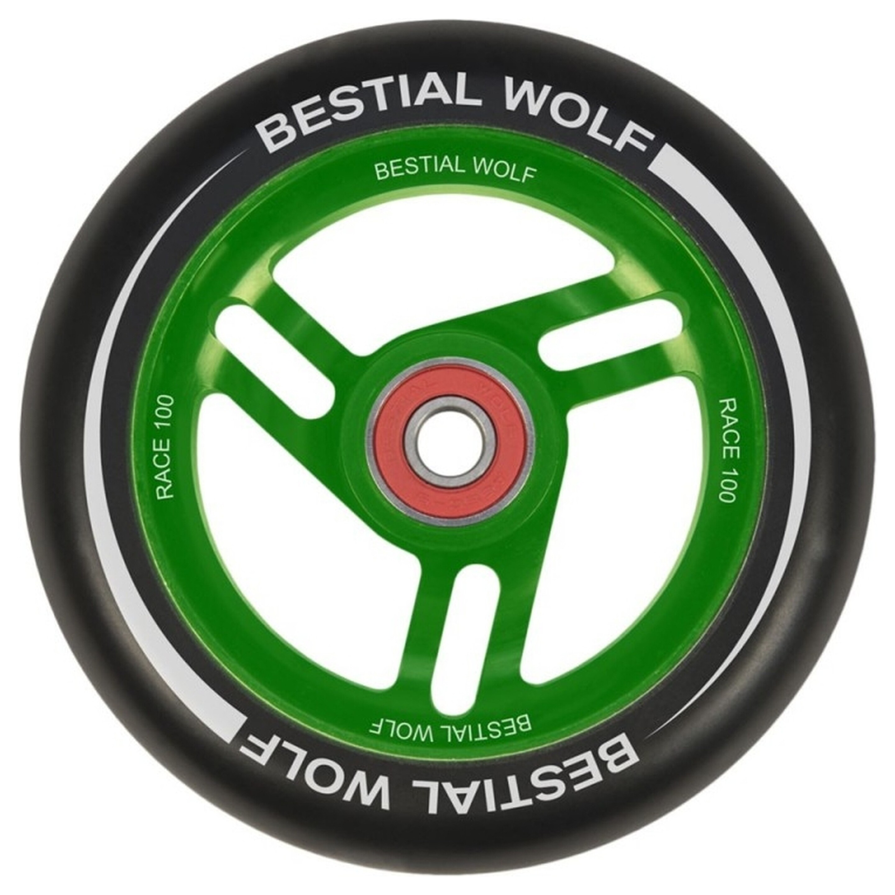 Bestial Wolf Race Wheel Core Black 100mm - verde - 