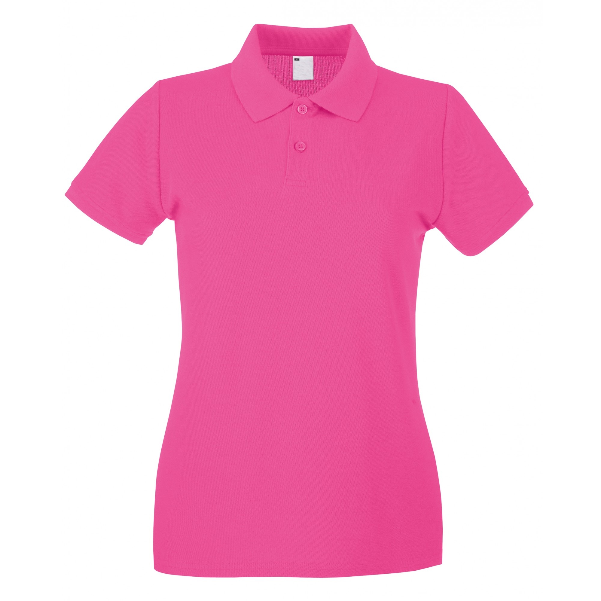 /ladies Fitted Short Sleeve Casual Polo Shirt Universal Textiles - fucsia - 