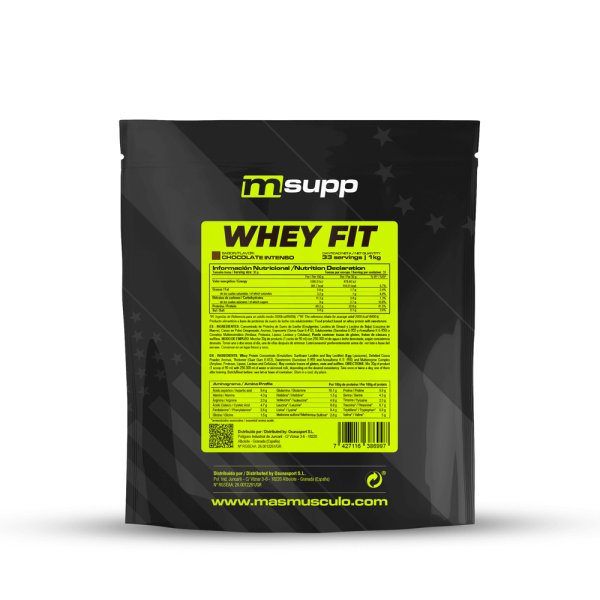 Whey Fit - 1kg De Masmusculo Fit Line Sabor Chocolate Intenso  MKP