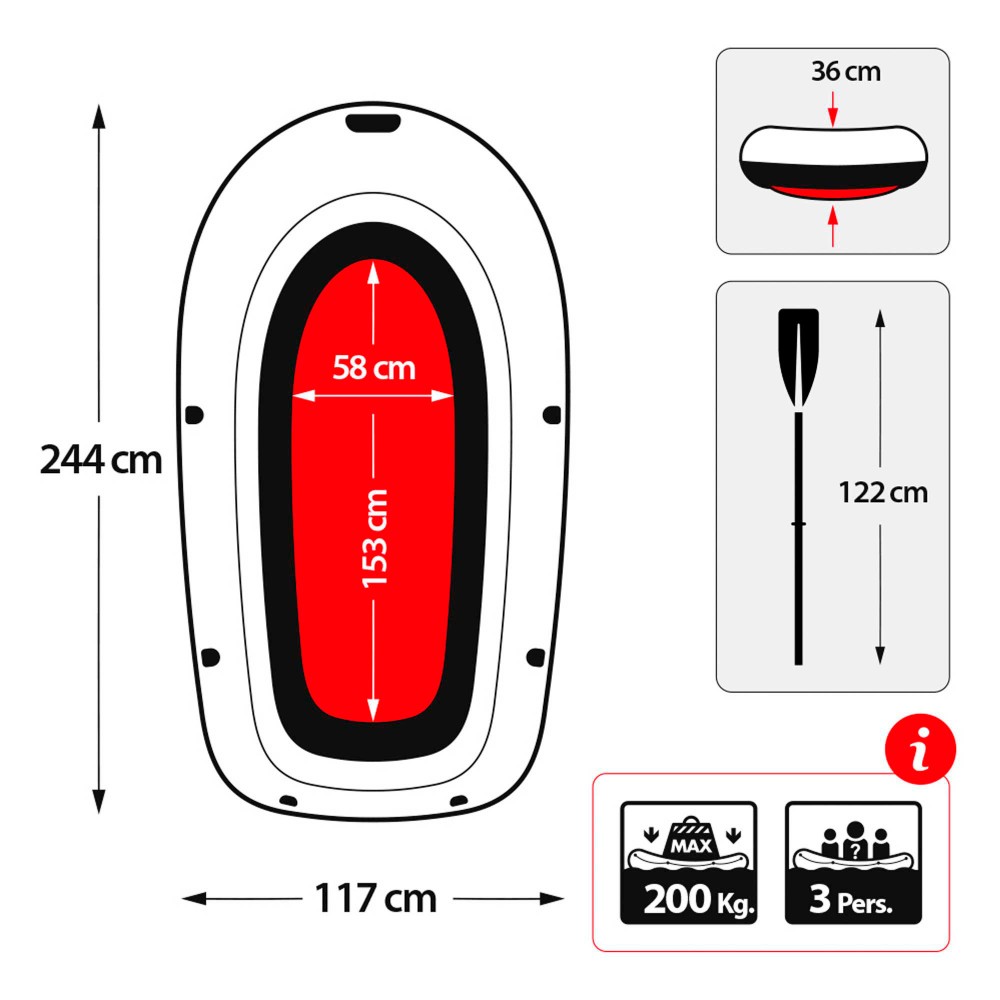 Barco Insuflável Explorer Pro300 Remos + Bomba 244x117x36 Cm