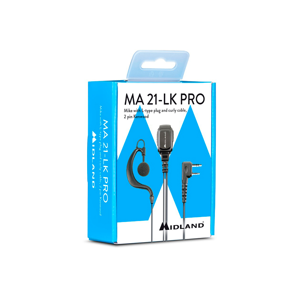 Micrófono Auricular Regulable Vox/ptt Ma21/lk Pro Midland - Con 257 Canales Y Pantalla Lcd  MKP