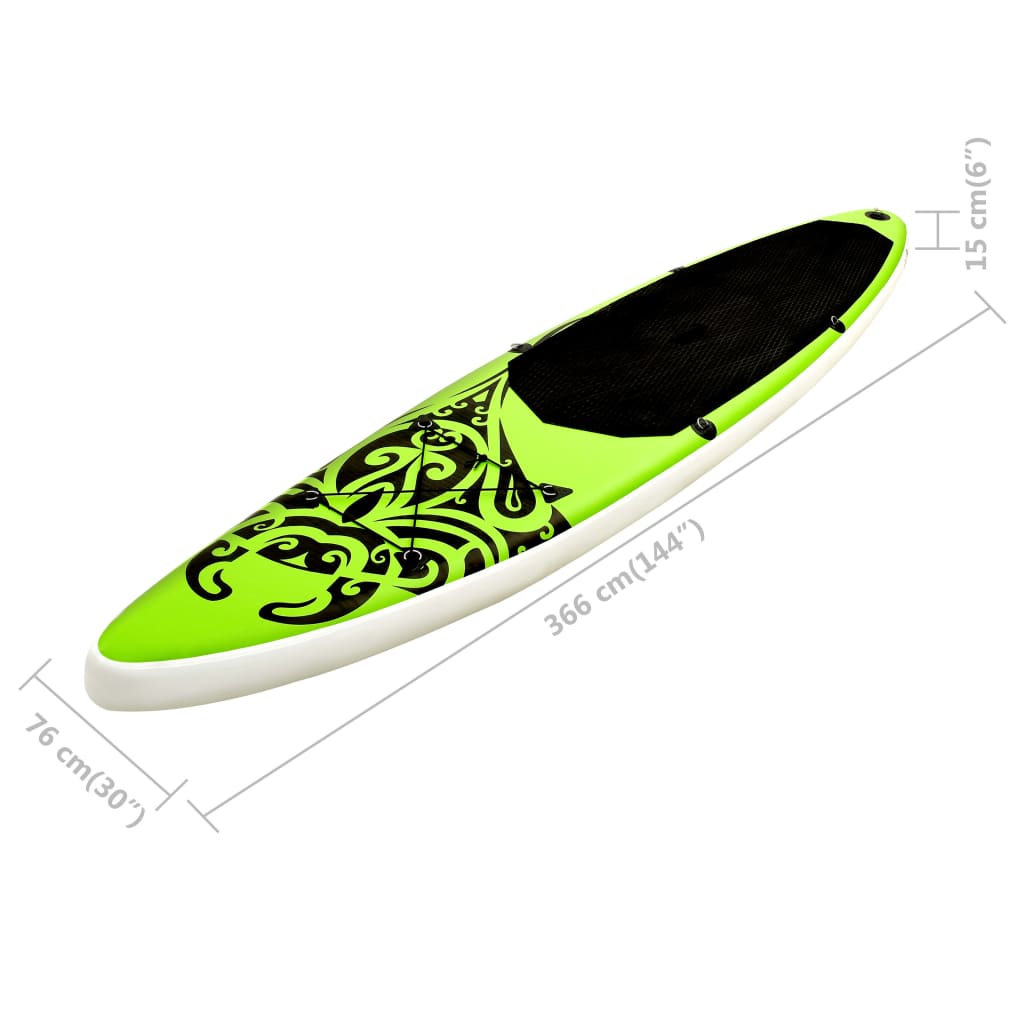 Juego De Tabla De Paddle Surf Hinchable Vidaxl 366x76x15 Cm