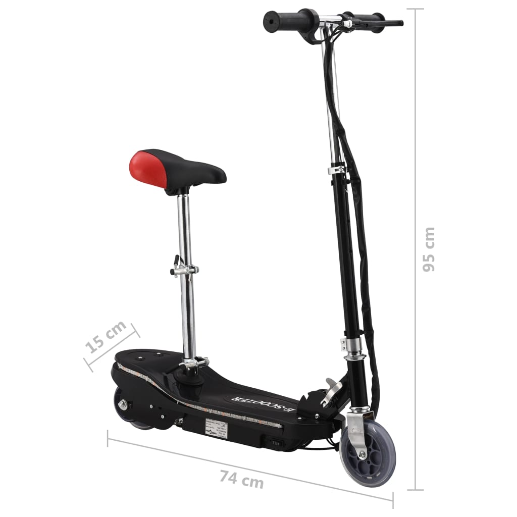 Patinete Eléctrico Con Asiento Y Led 120 W Vidaxl