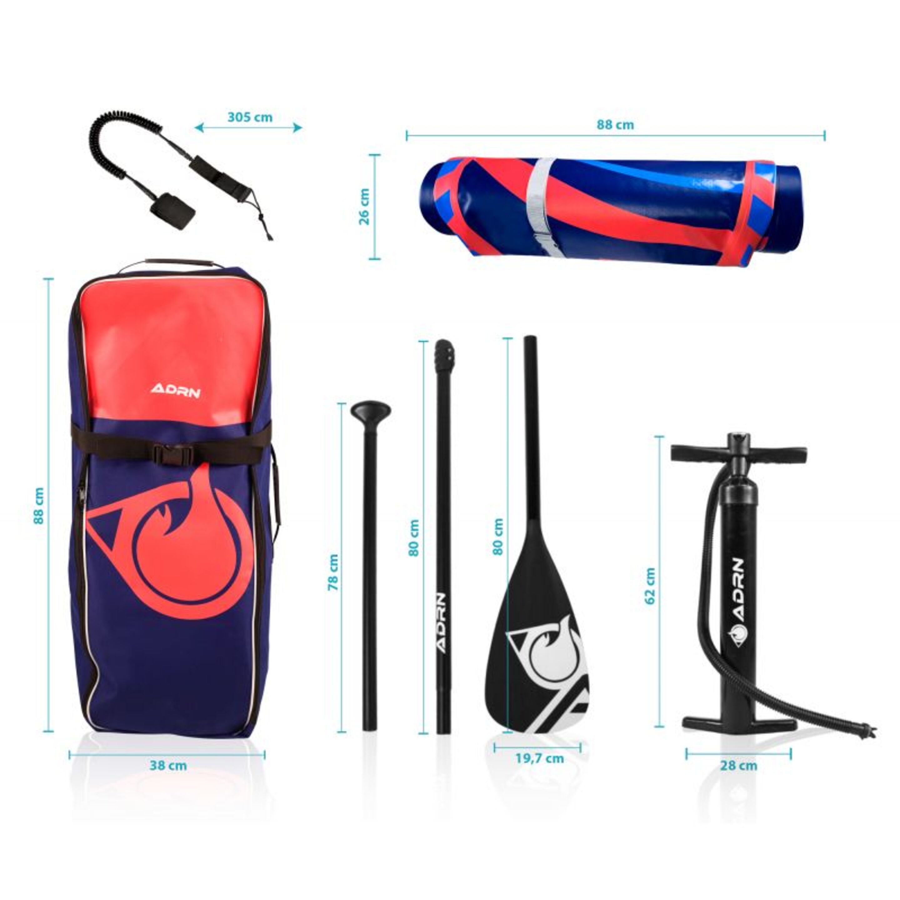 Stand Up Paddle Hinchable Spiral  325cm- Con Inflador, Remo, Deriva, Leash Y Mochila De Transporte