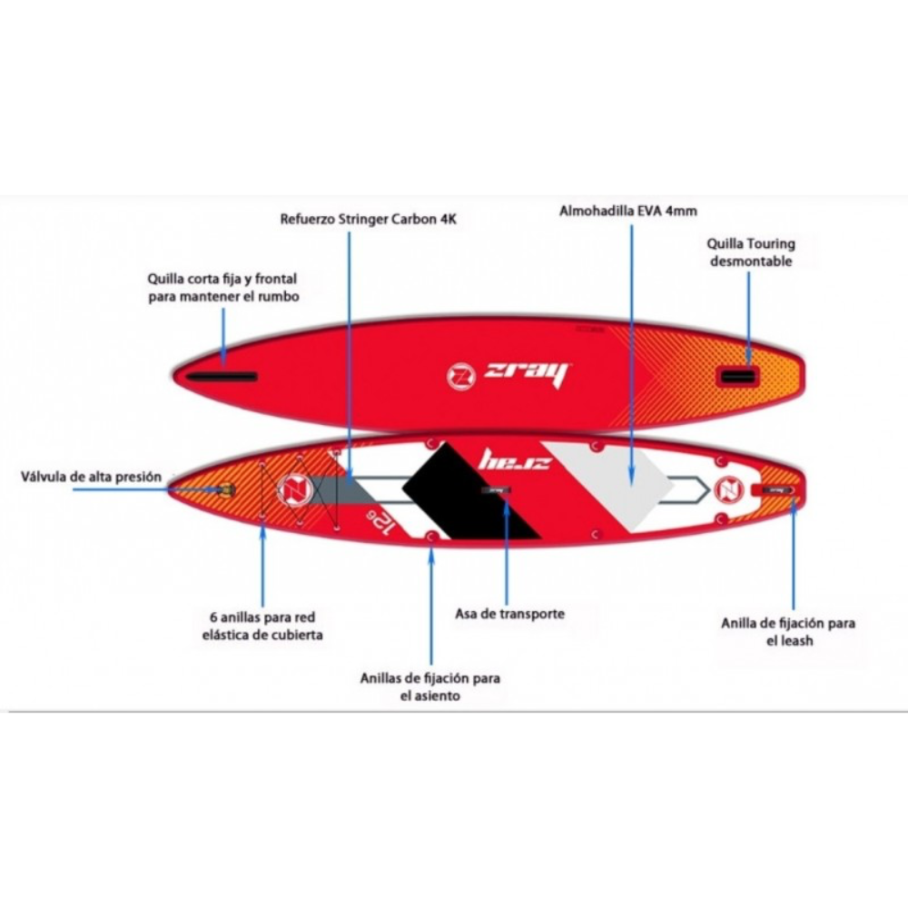 Tabla Paddle Surf Hinchable Zray Race Pro R1 12'6''