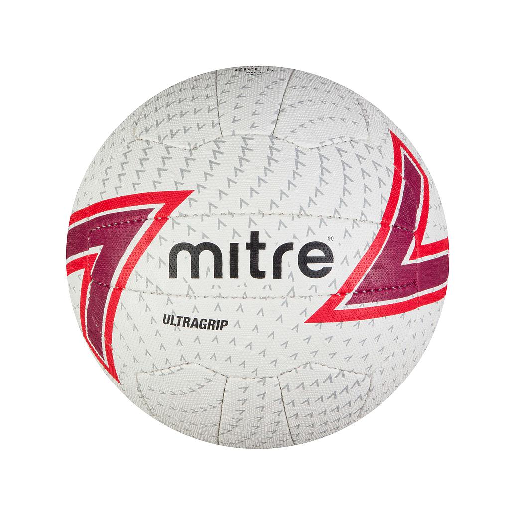 Balón Netball 18 Paneles Mitre Ultragrip - blanco-rojo - 