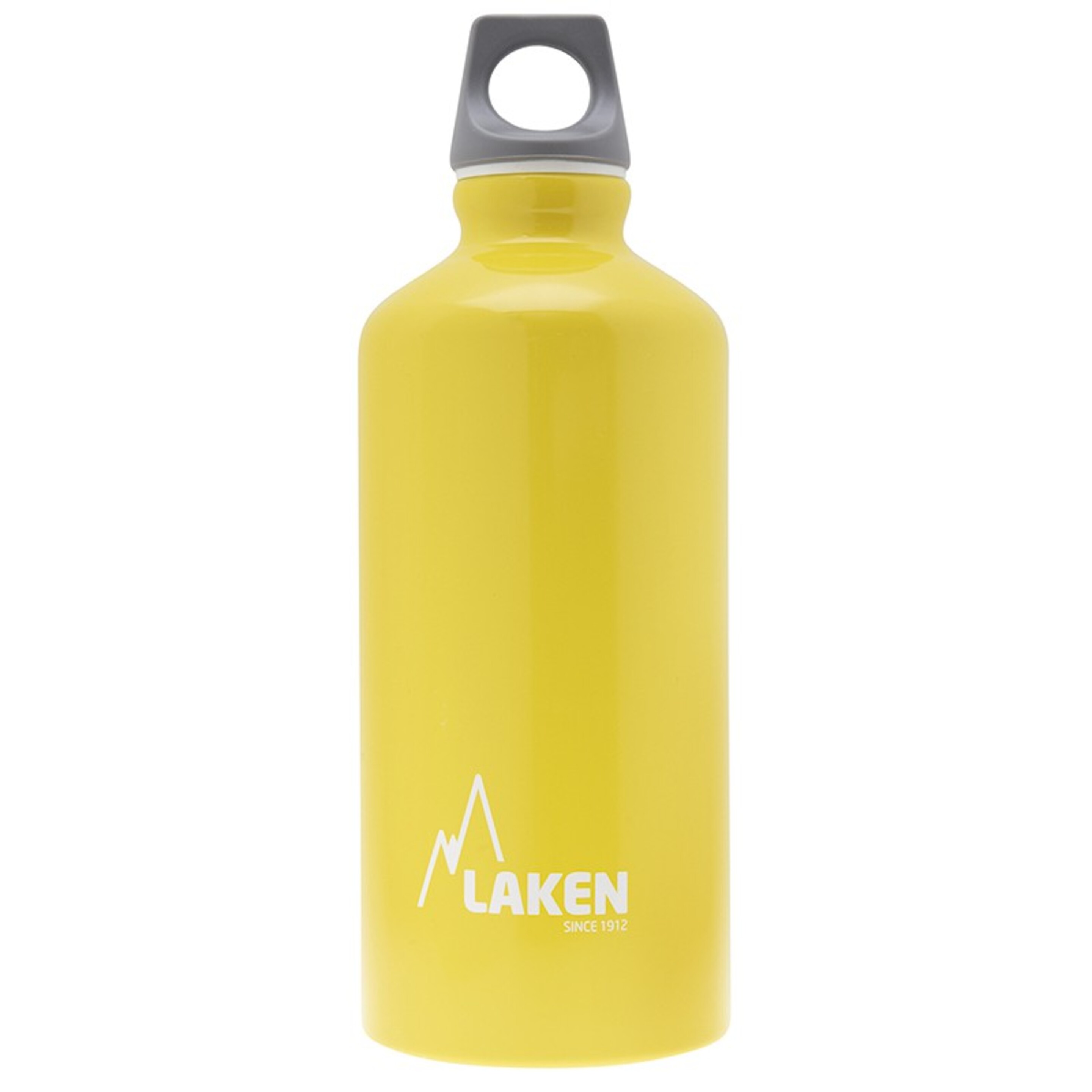 Botella Futura De Aluminio, Tapón Gris - 0,6l - Amarilla - amarillo - Cantimplora Montaña Gimnasio Running  MKP