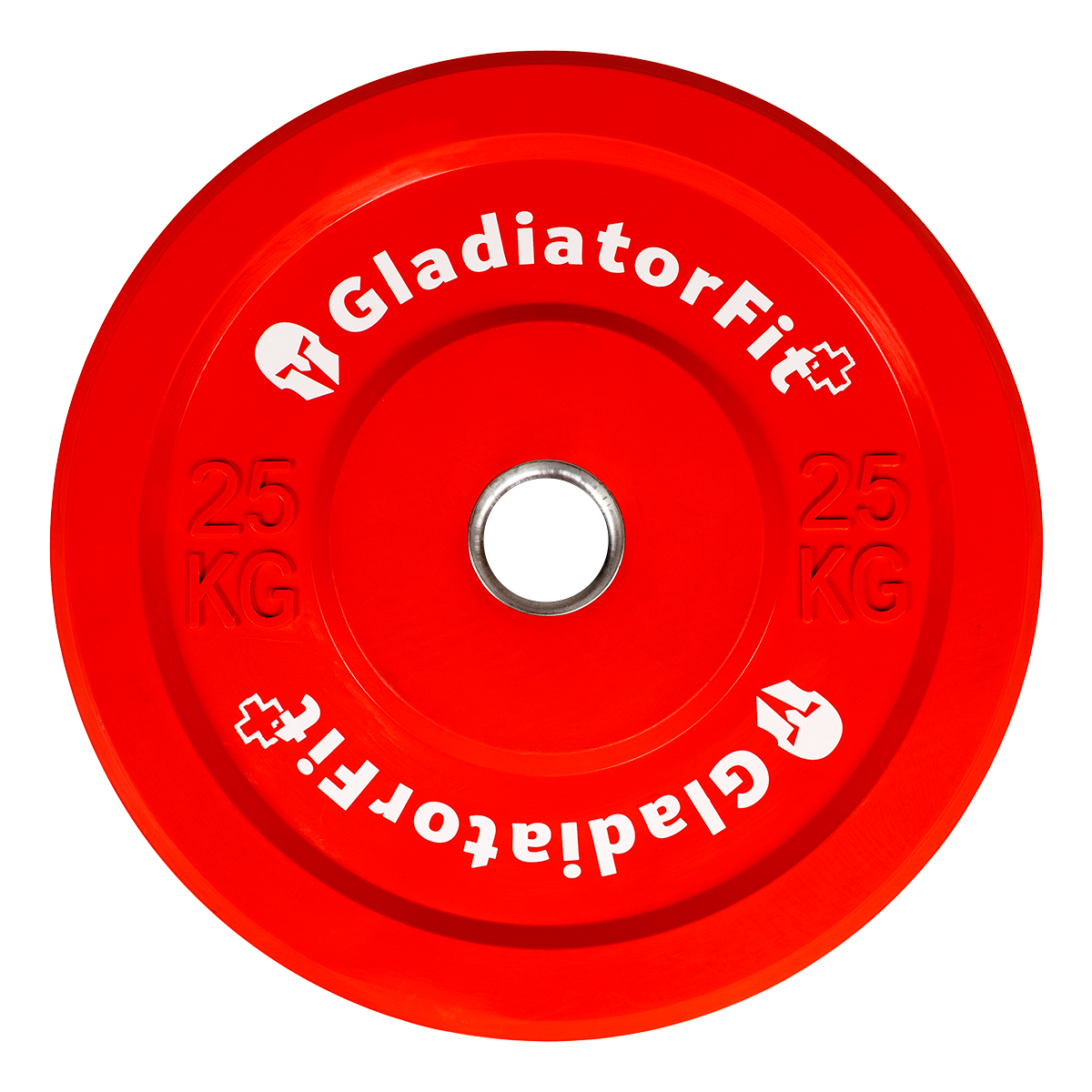 Disco Olímpico De Caucho Con Orificio Metálico De 51 Mm 25 Kg Gladiatorfit - rojo - 