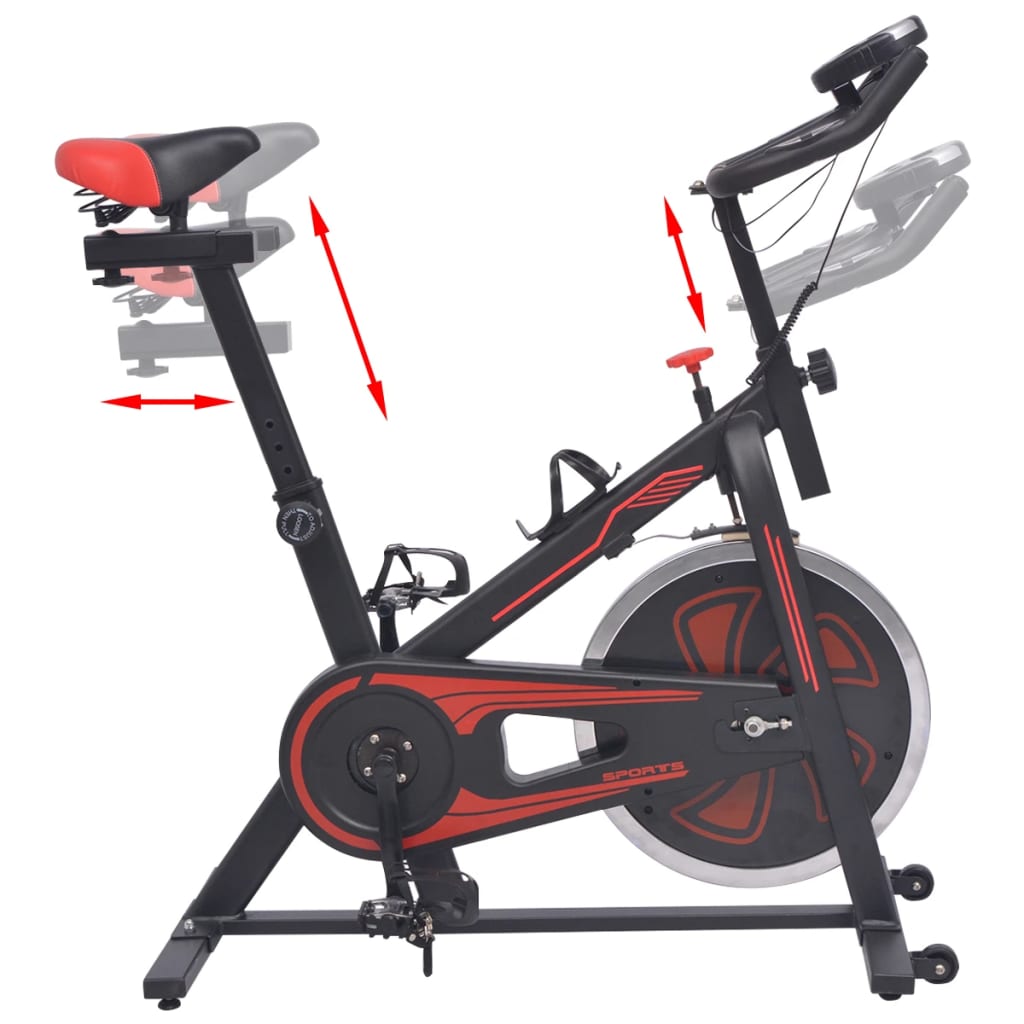 Vidaxl Bicicleta De Training C/ Sensores De Pulso, Preto E Vermelho