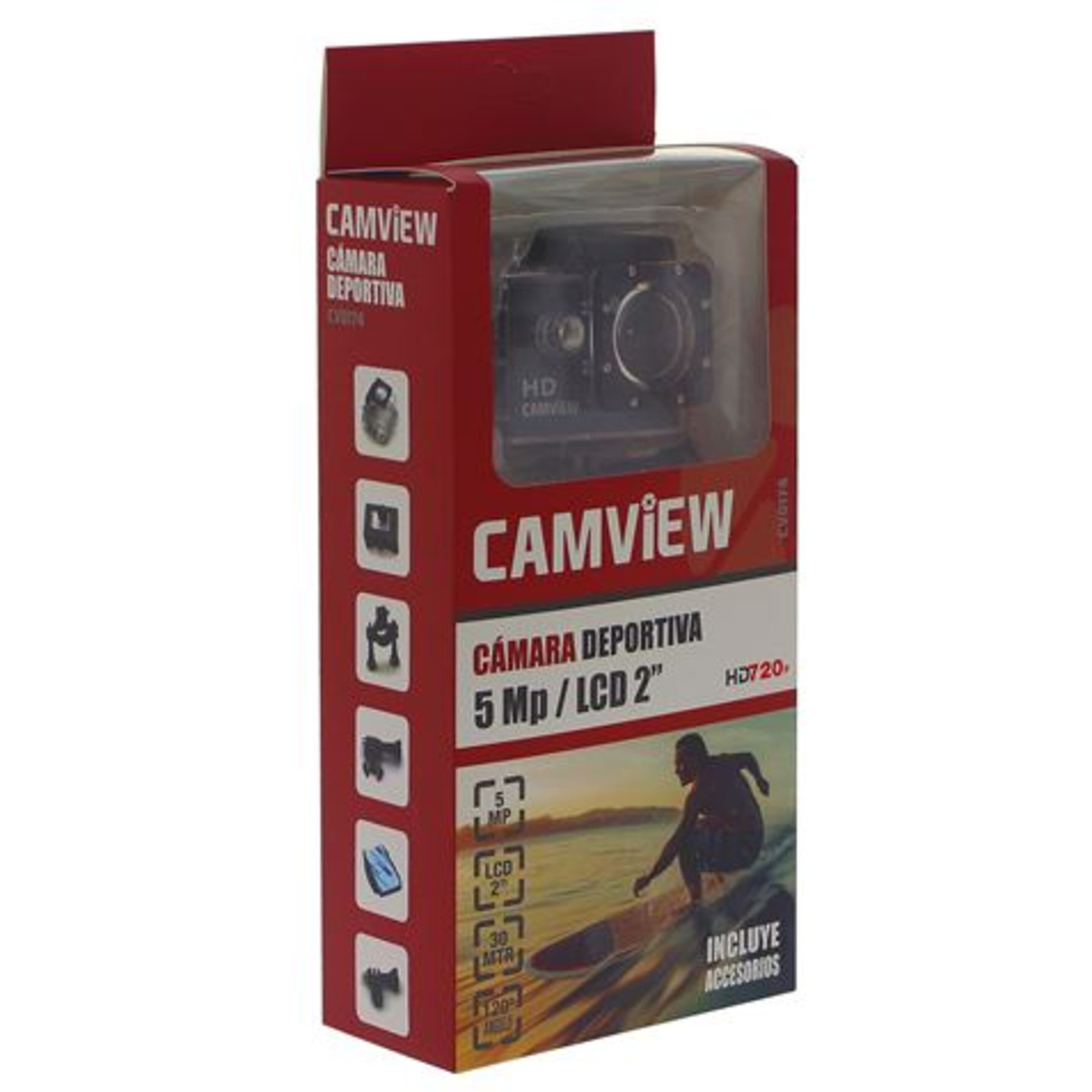 Cámara Deportiva Full Hd 720p 5 Mpx Lcd 2" Camview