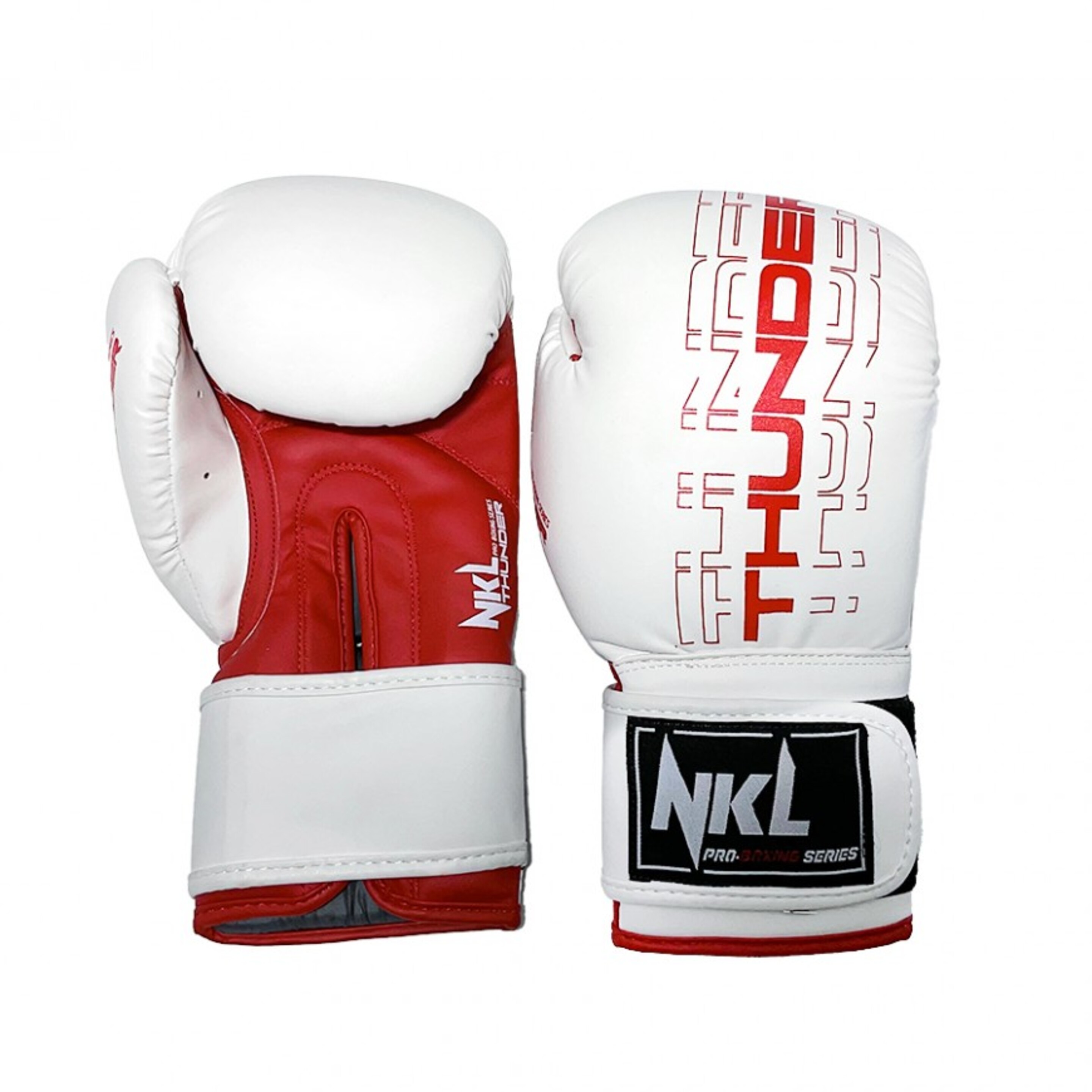 Luvas De Boxe Nkl Thunder - blanco-rojo - 