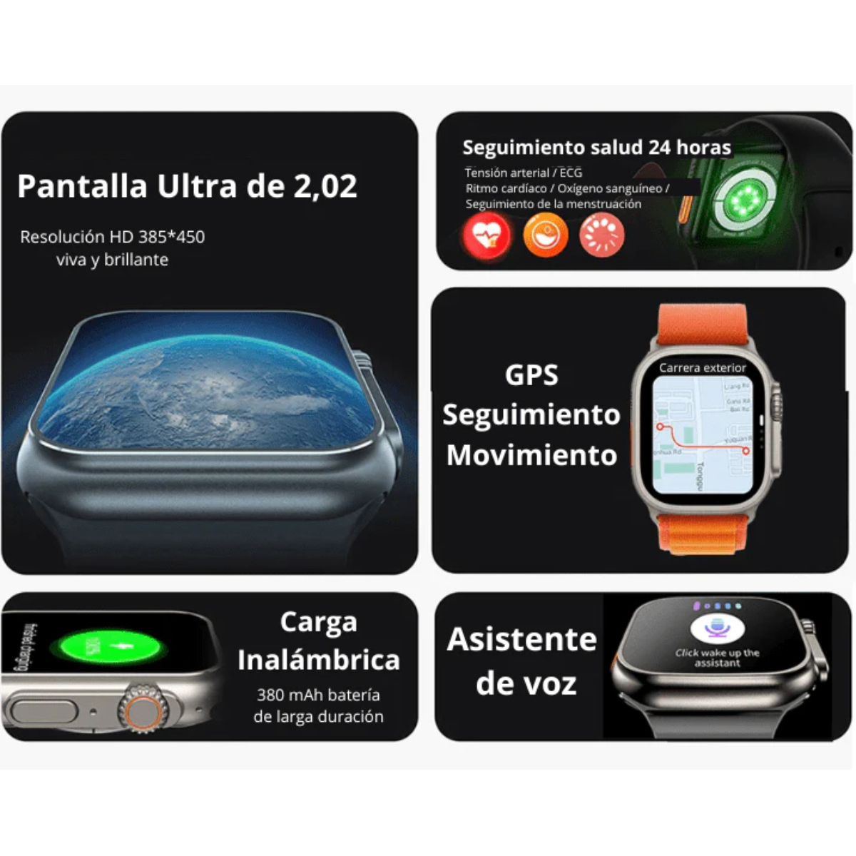 Smartwatch Com Auriculares Bluetooth Pro Klack Ultra 9.0, Pulseira Metálica Extra E Capa Protetora - Preto