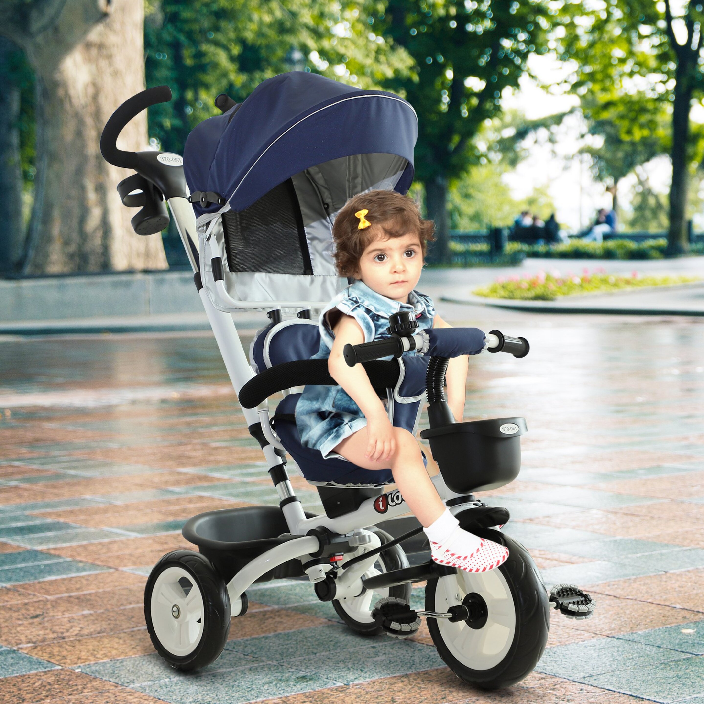 Homcom® Triciclo Bebé 4 En 1 Trolley Trike Bicicletas Para Niños +18 Mes Evolutivo Asiento Giratorio