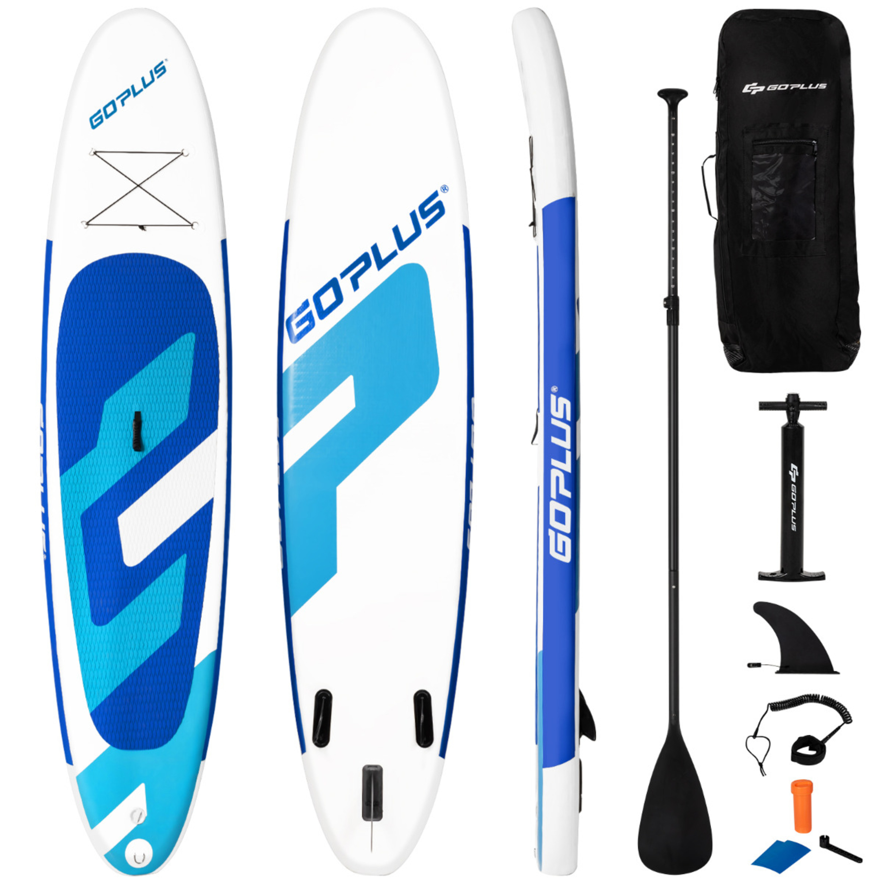 Tabla De Paddle Surf Inflable Costway 305 Cm - azul-blanco - 