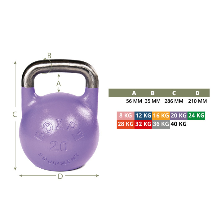 Kettlebell De Competición Cromado Boxpt 12kg