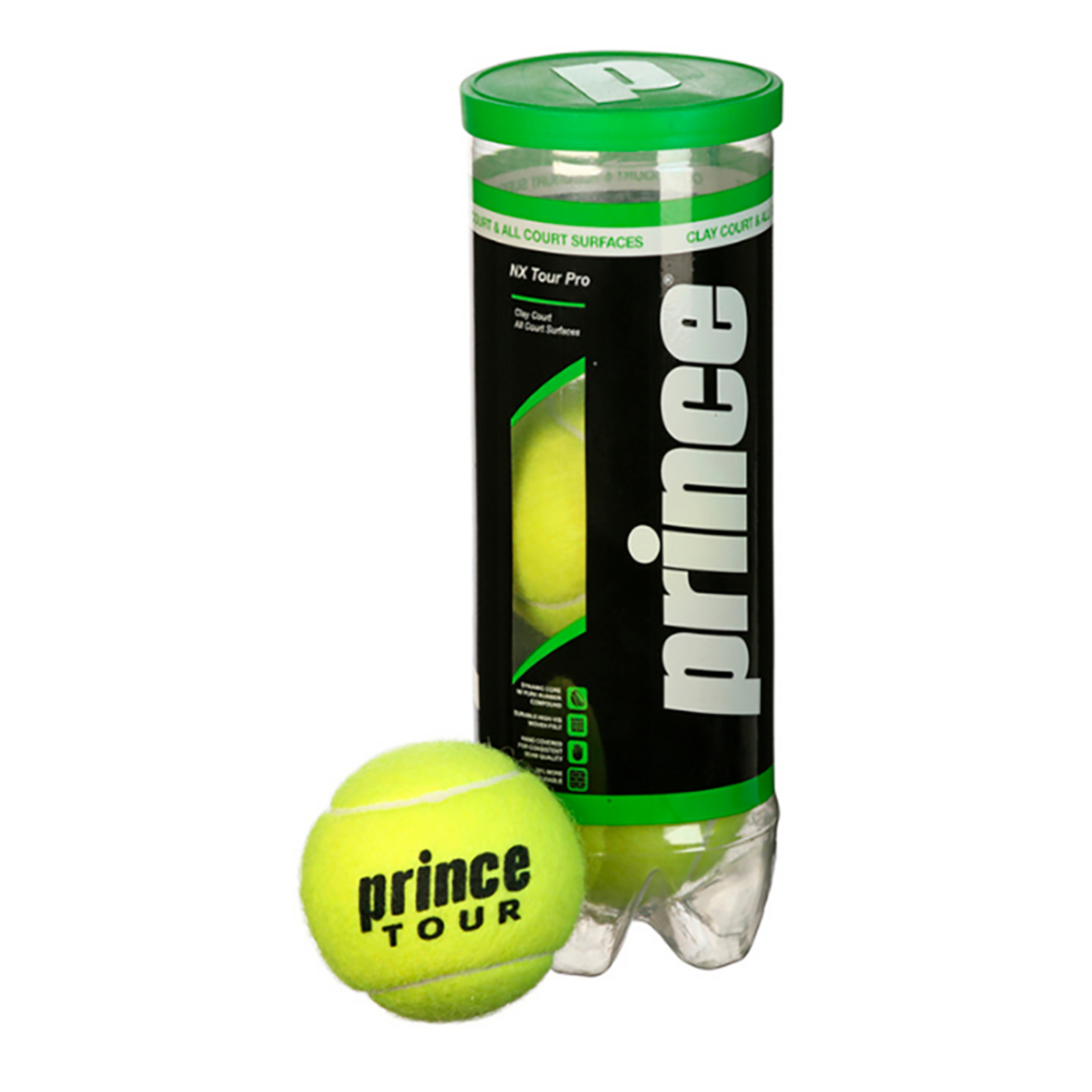 Caja De 24 Botes De 3 Bolas De Tenis Prince Nx Tour Pro - amarillo - 