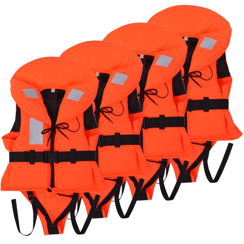 Chalecos De Ayuda De Flotación Vidaxl Para Niños 4 Uds 100 N 10-20 Kg - naranja - 