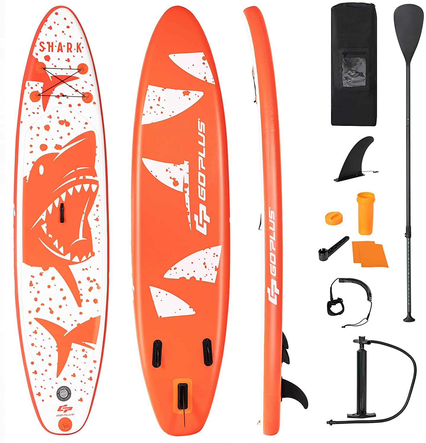 Tabla De Paddlesurf Hinchable Board 320x76x15cm - blanco-naranja - 