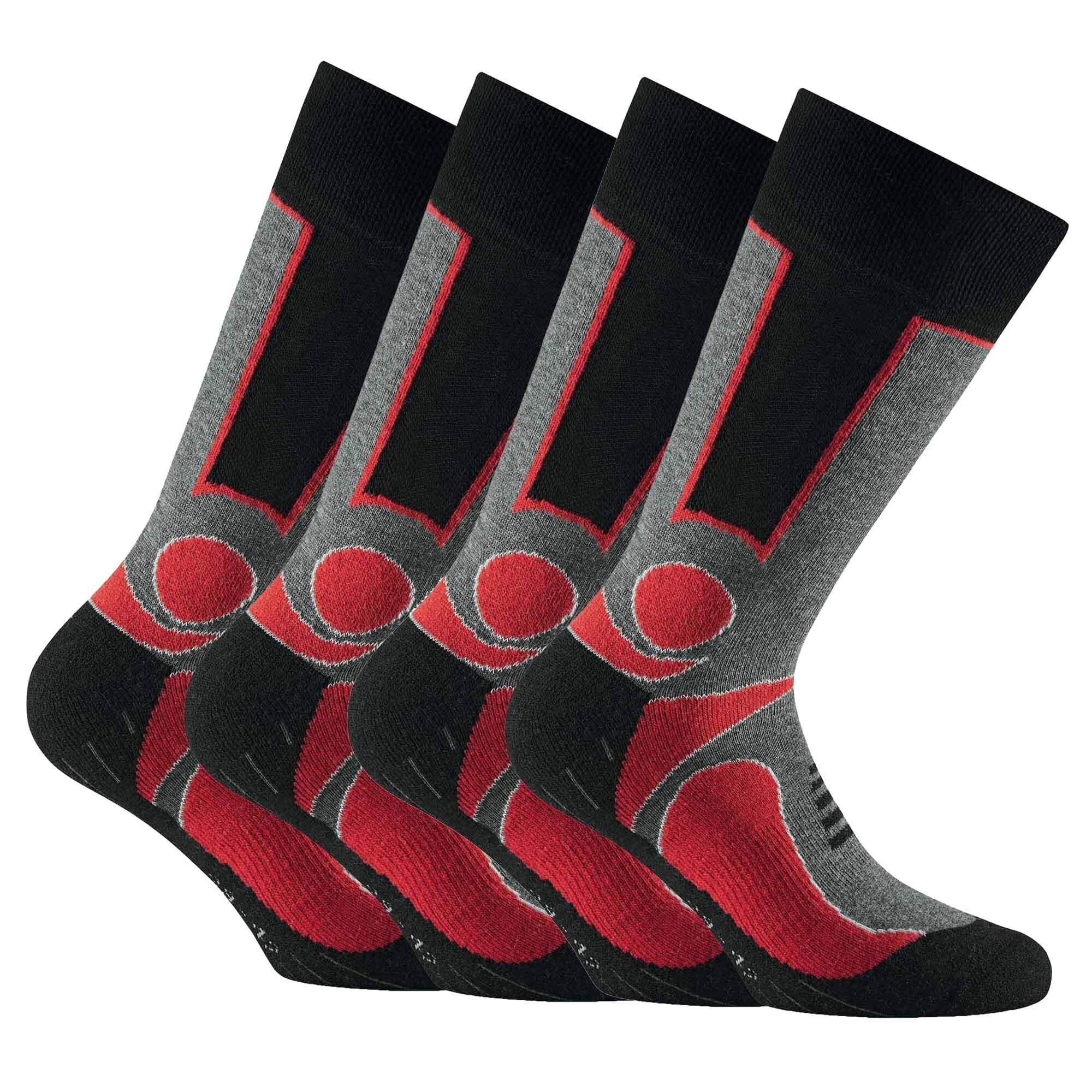 Pack De 4 Meias De Trekking Rohner Advanced Socks - rojo - 