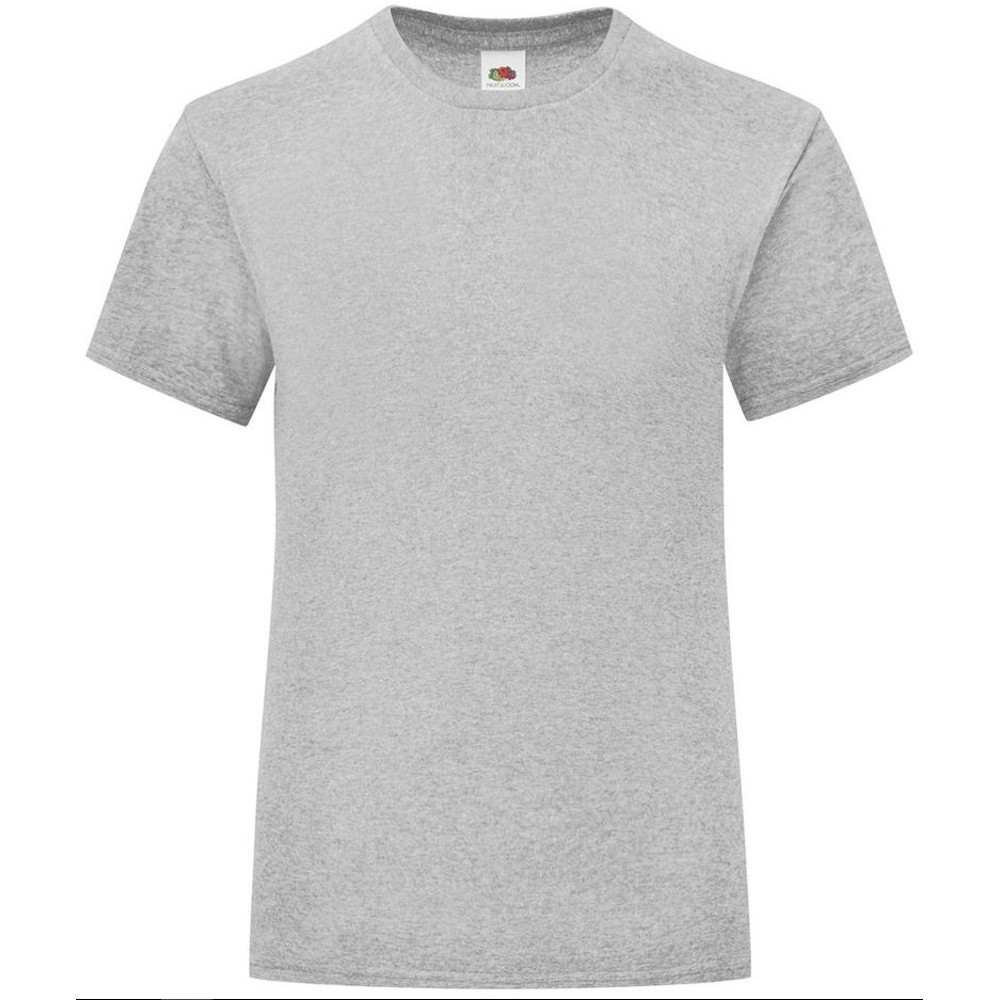 Camiseta Icônica Para Meninas Fruit Of The Loom Iconic - gris-mezclado - 