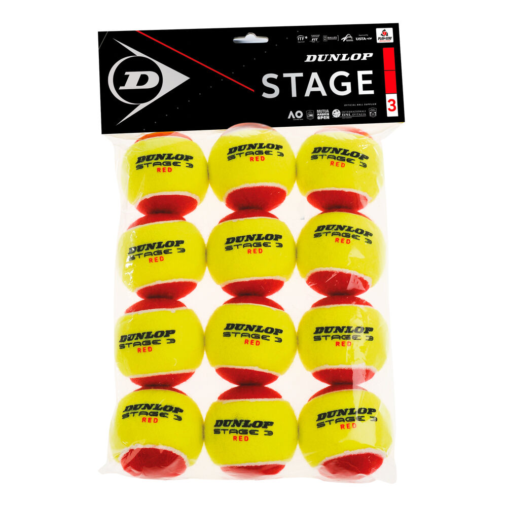 Pelotas De Tenis Diseño Mini Pack De 12 Dunlop Stage 3  MKP
