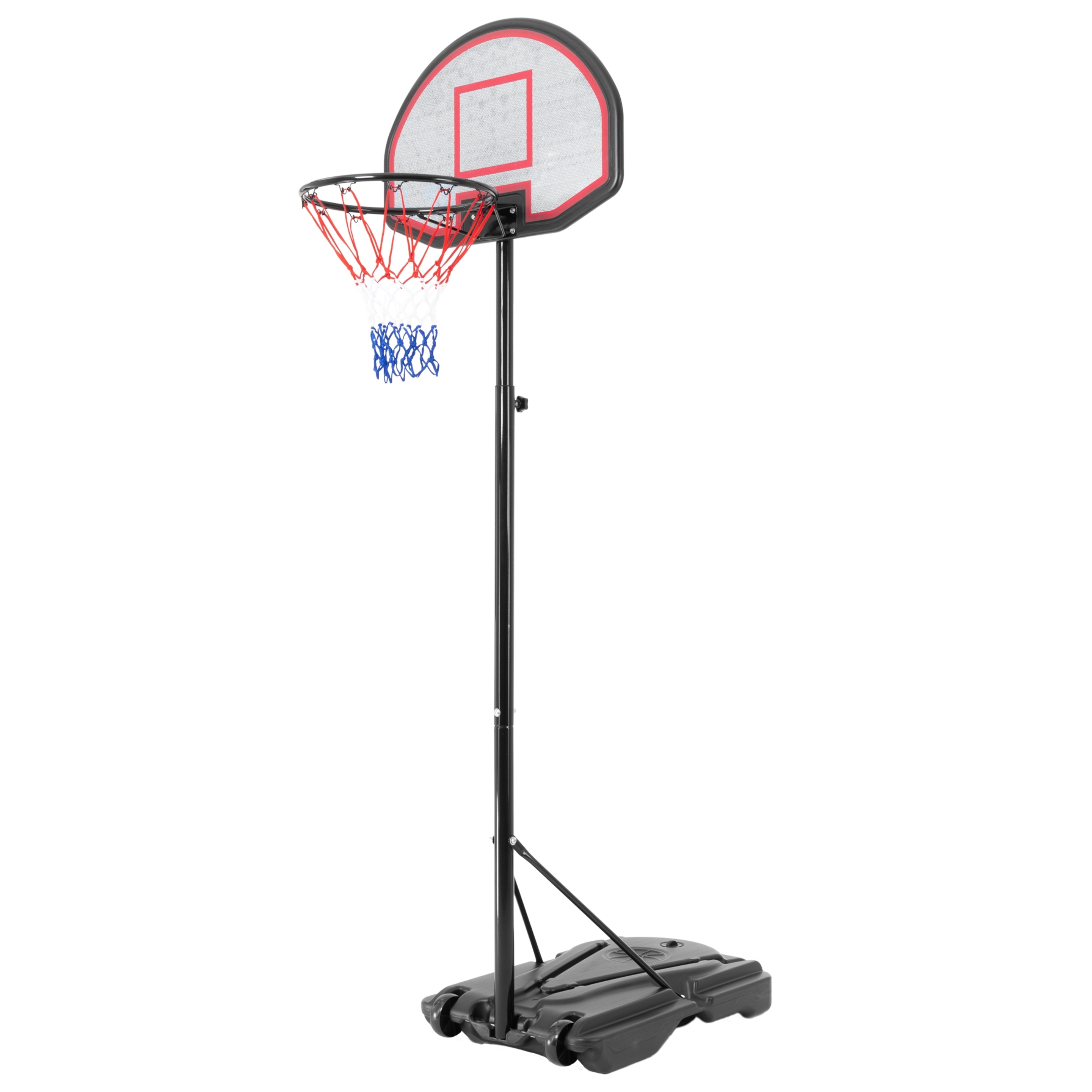 Cesto De Basquetebol Em Suporte Com Altura Ajustável De 262 Cm No Interior E No Exterior Em Aço