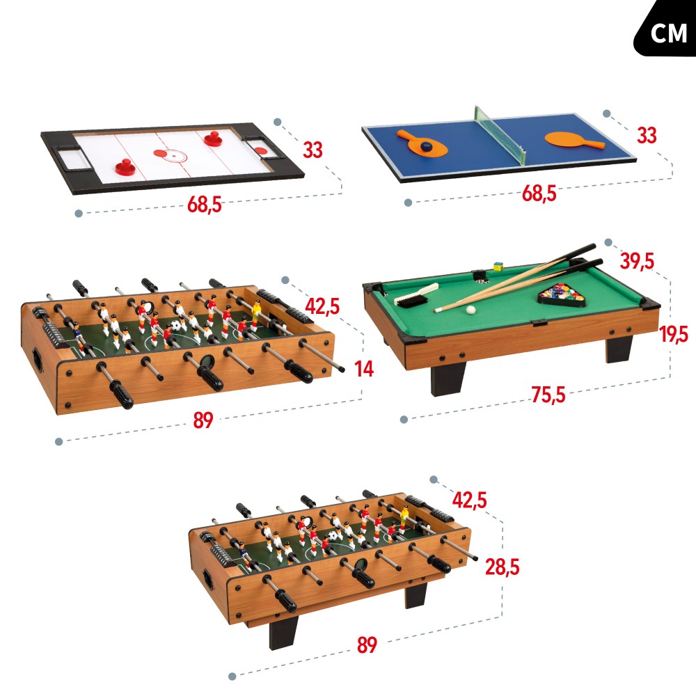 Mesa Multijuegos Sobremesa 81x43x27 Cm 4 En 1 Cb Games