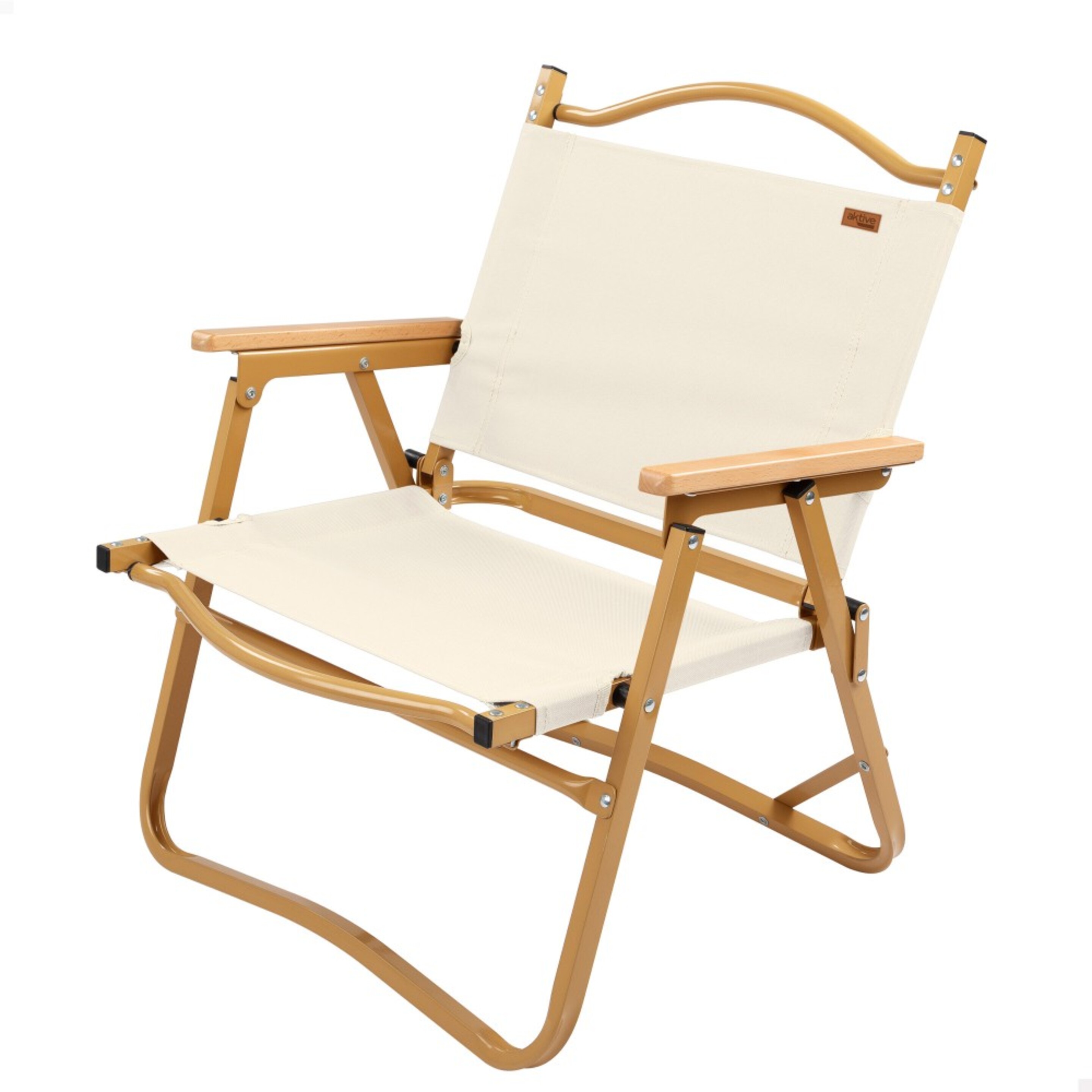 Cadeira Dobrável Low Glamping Com Bolso Aktive - beige - 