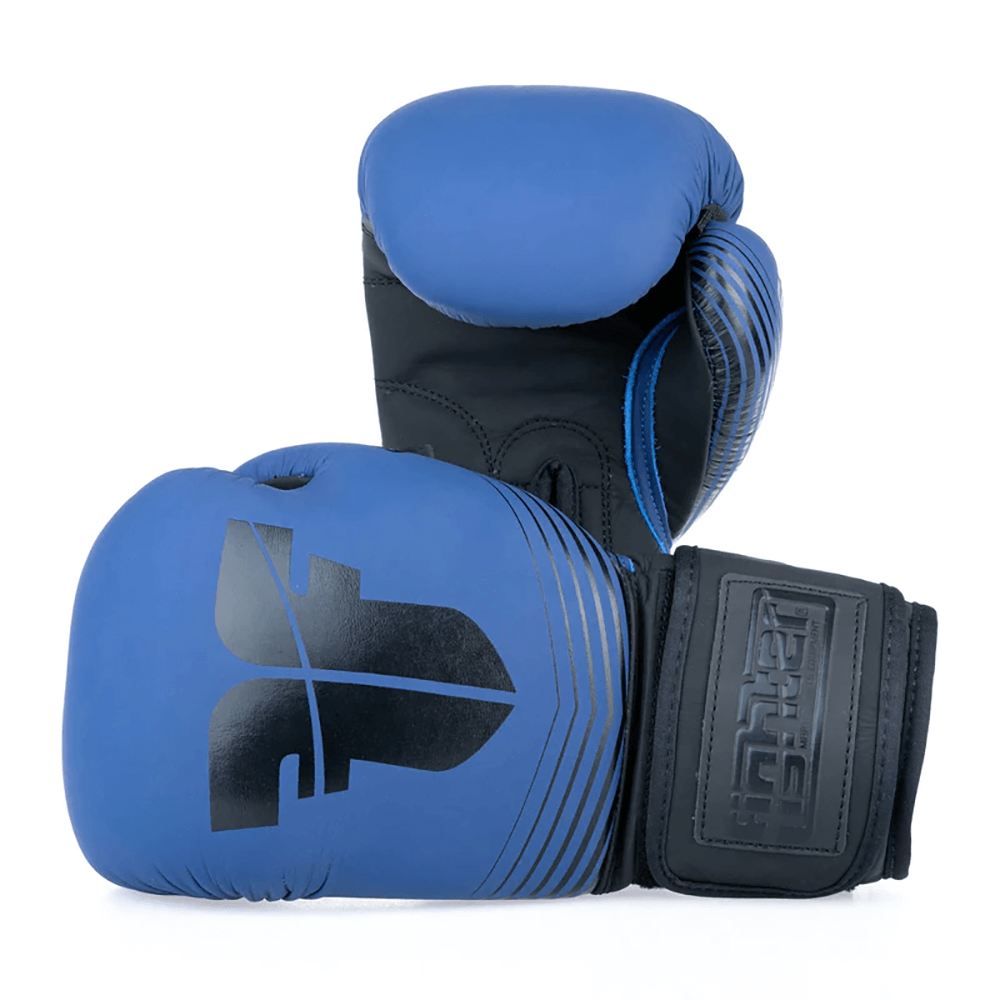Guantes De Boxeo Fighters Europe Con Rayas Divididas - negro-azul - 