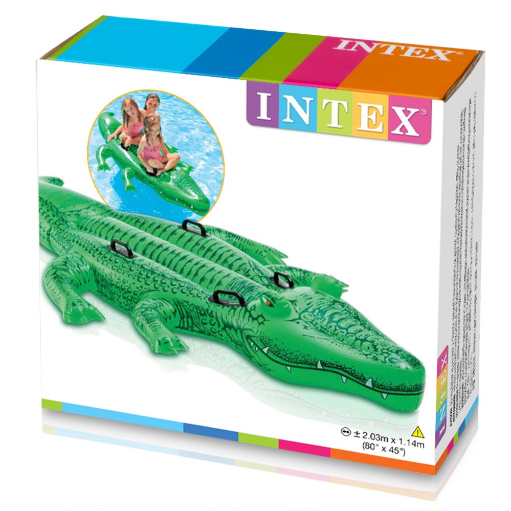 Crocodilo Insuflável Aquático Intex & 4 Asas - 203x114 Cm