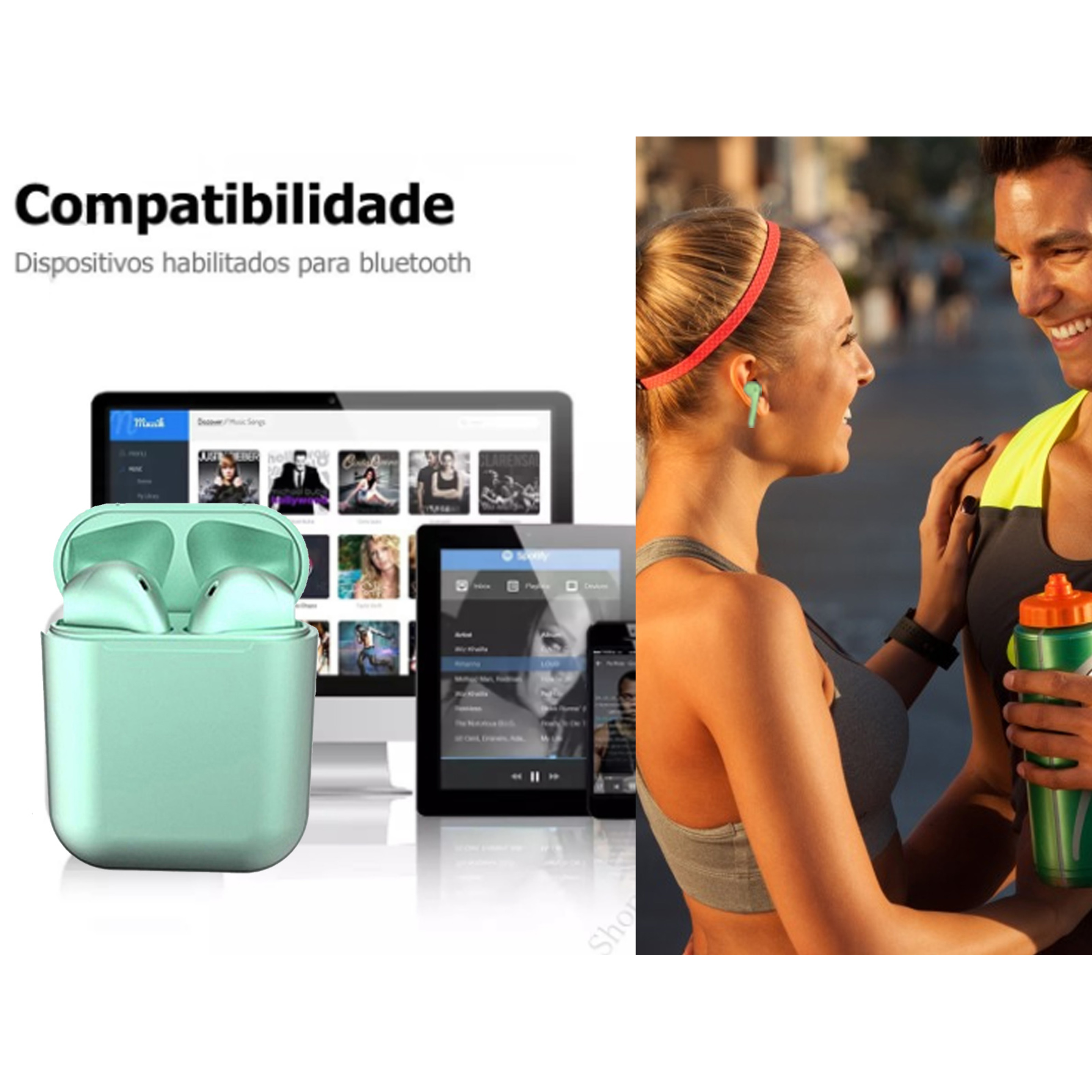 Auriculares Inalámbricos Bluetooth 5,0 Estéreo Deportivo Running Fitness