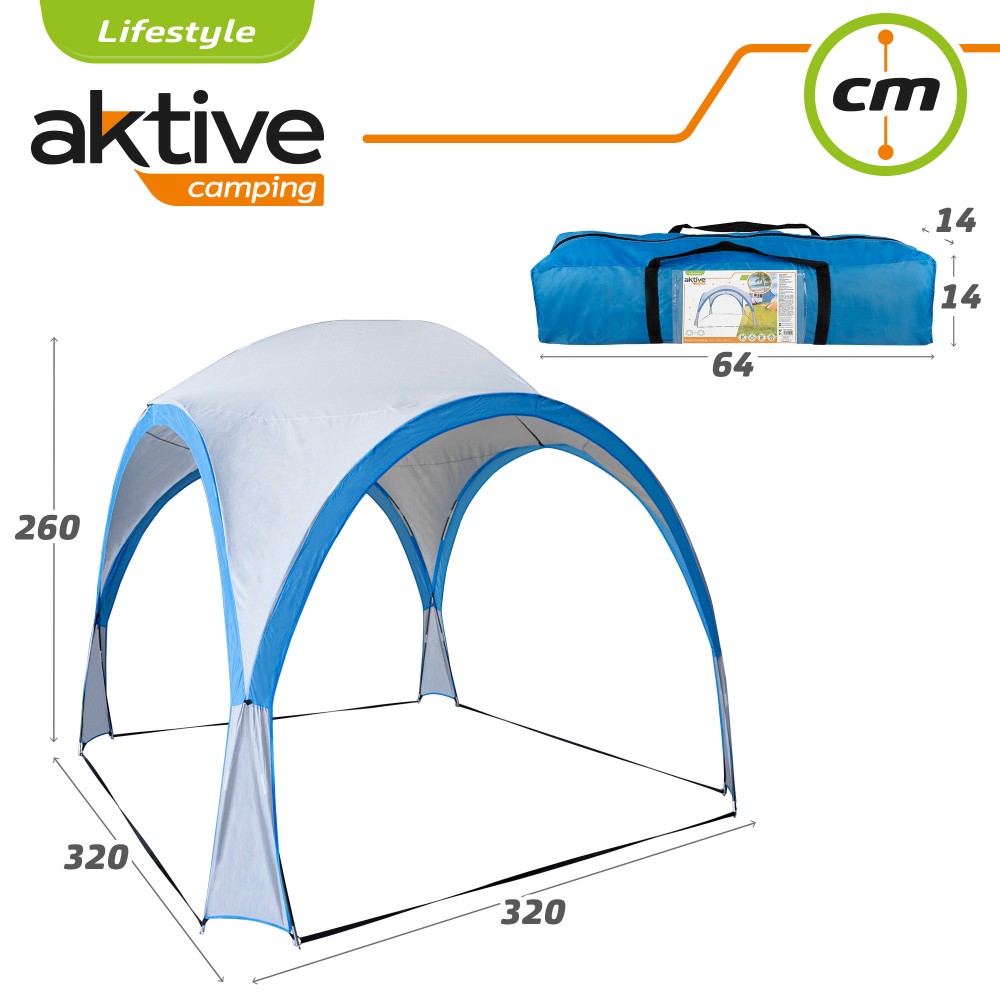 Carpa Camping Impermeable Aktive - Azul - Carpa Para Playa Aktive  MKP