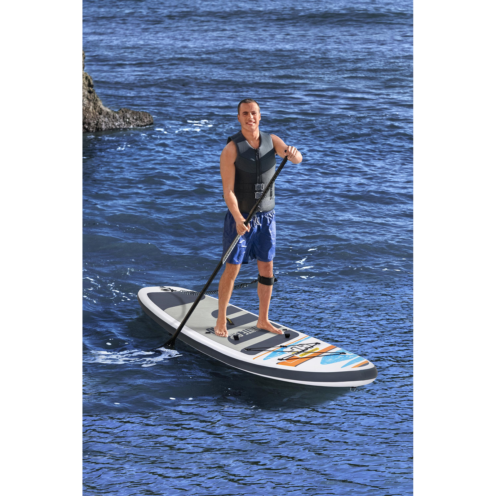 Tabla Paddle Surf Hinchable Bestway Hydro-force White Cap 305x84x12 Cm Remo Doble, Asiento, Bomba,