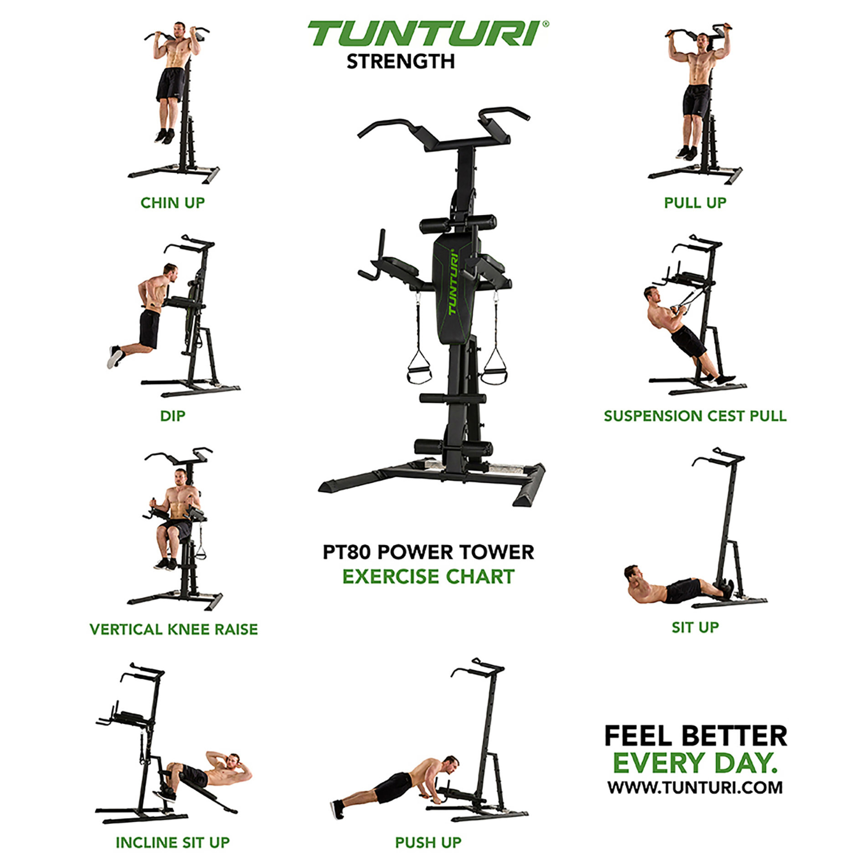 Torre De Musculación Pt80 Power Tower Tunturi.