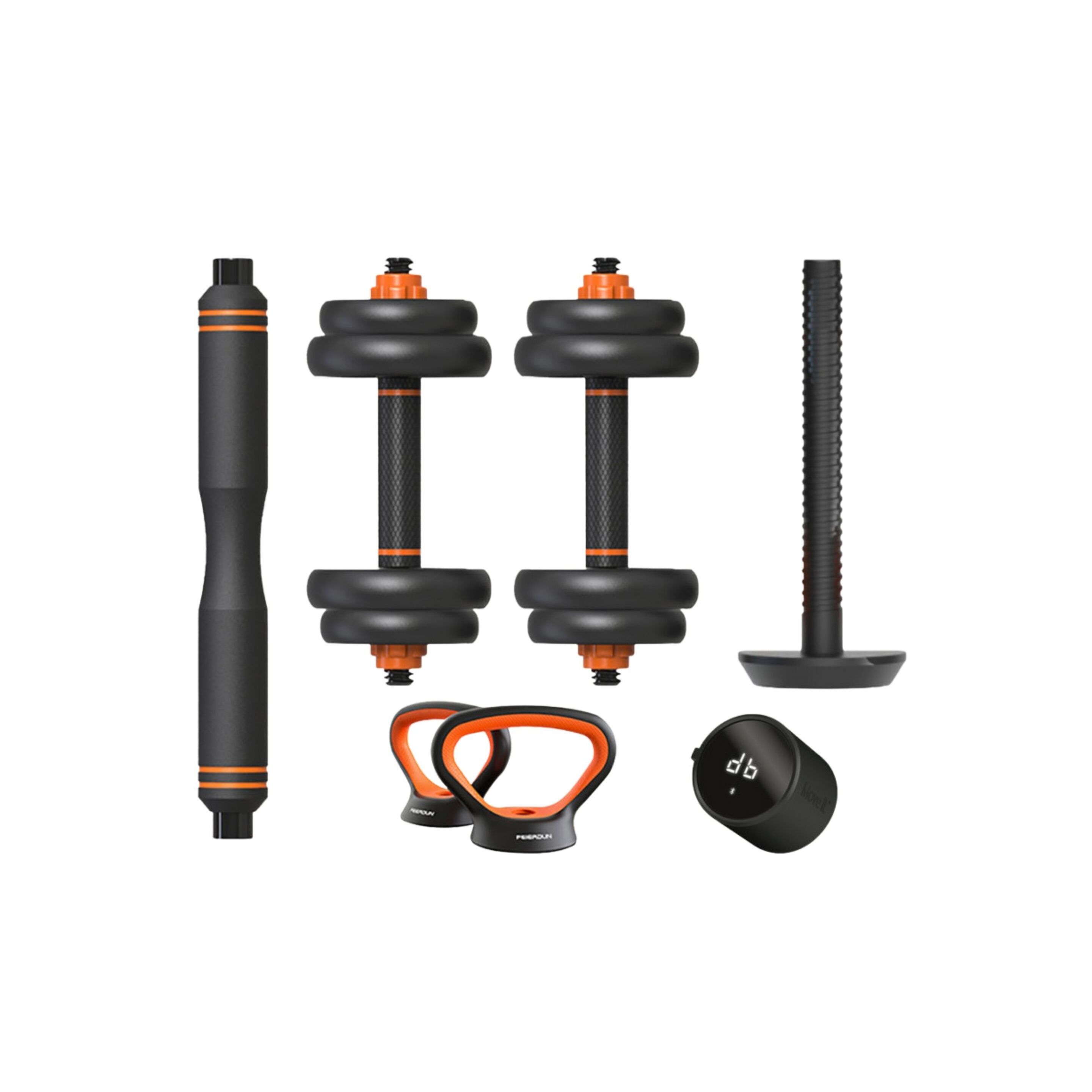 Pack Halteres Smart Kit Com Kettlebel Xiaomi Fed 10 Kgs E Sensor Smart - Preto | Sport Zone MKP