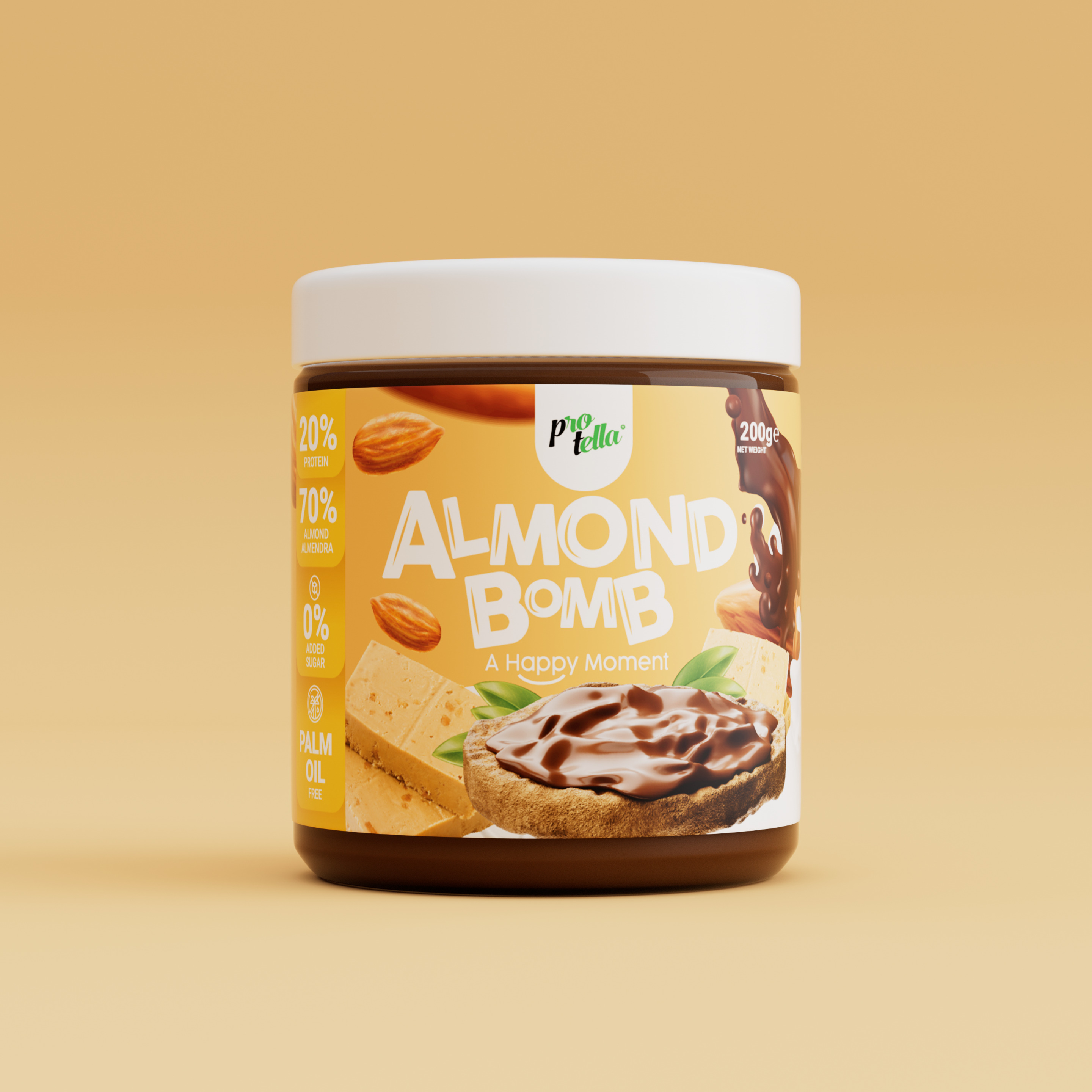 Crema Proteica Sabor Almendra - Protella Almond Bomb 200gr