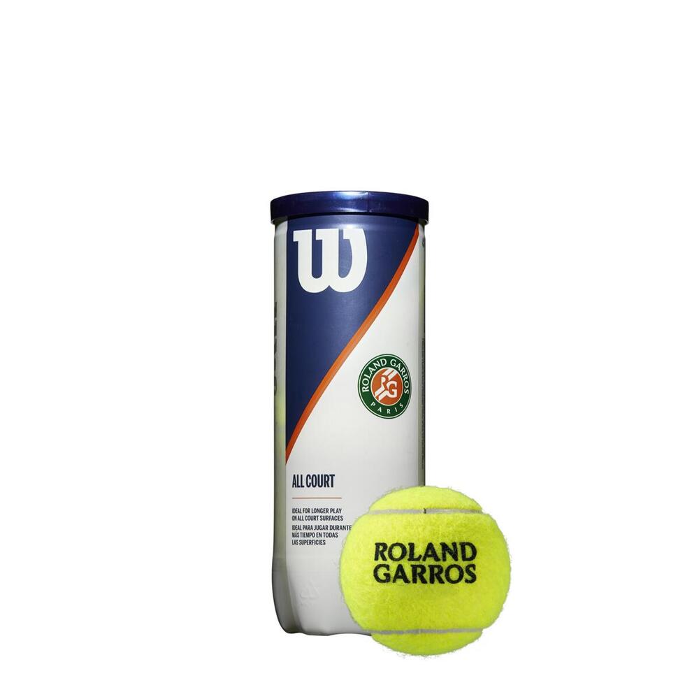 Tubo De 3 Pelotas De Tenis Wilson Roland Garros Todas Las Superficies  MKP